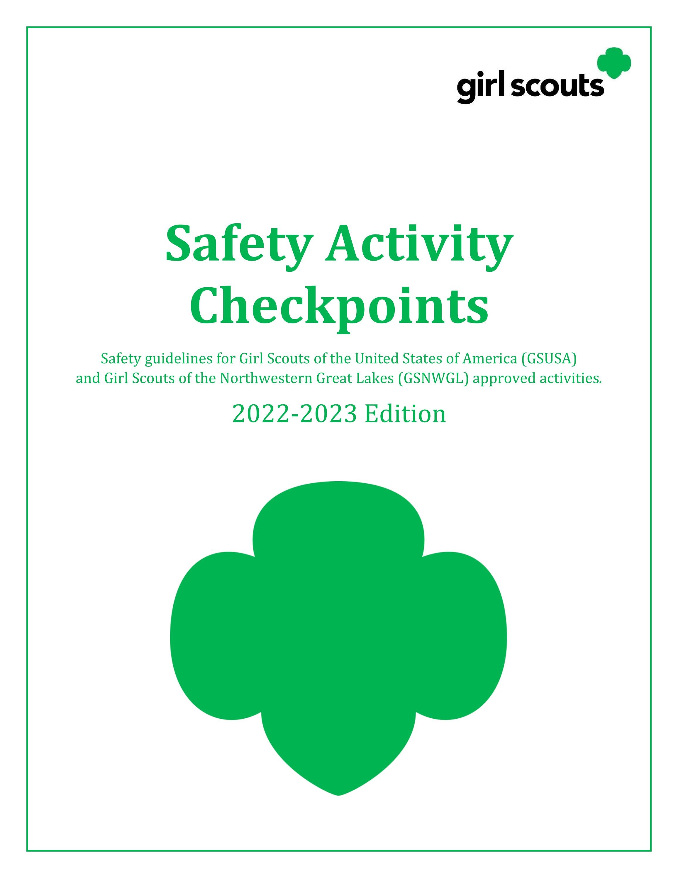 20222023 Safety Activity Checkpoints by Girl Scouts of the