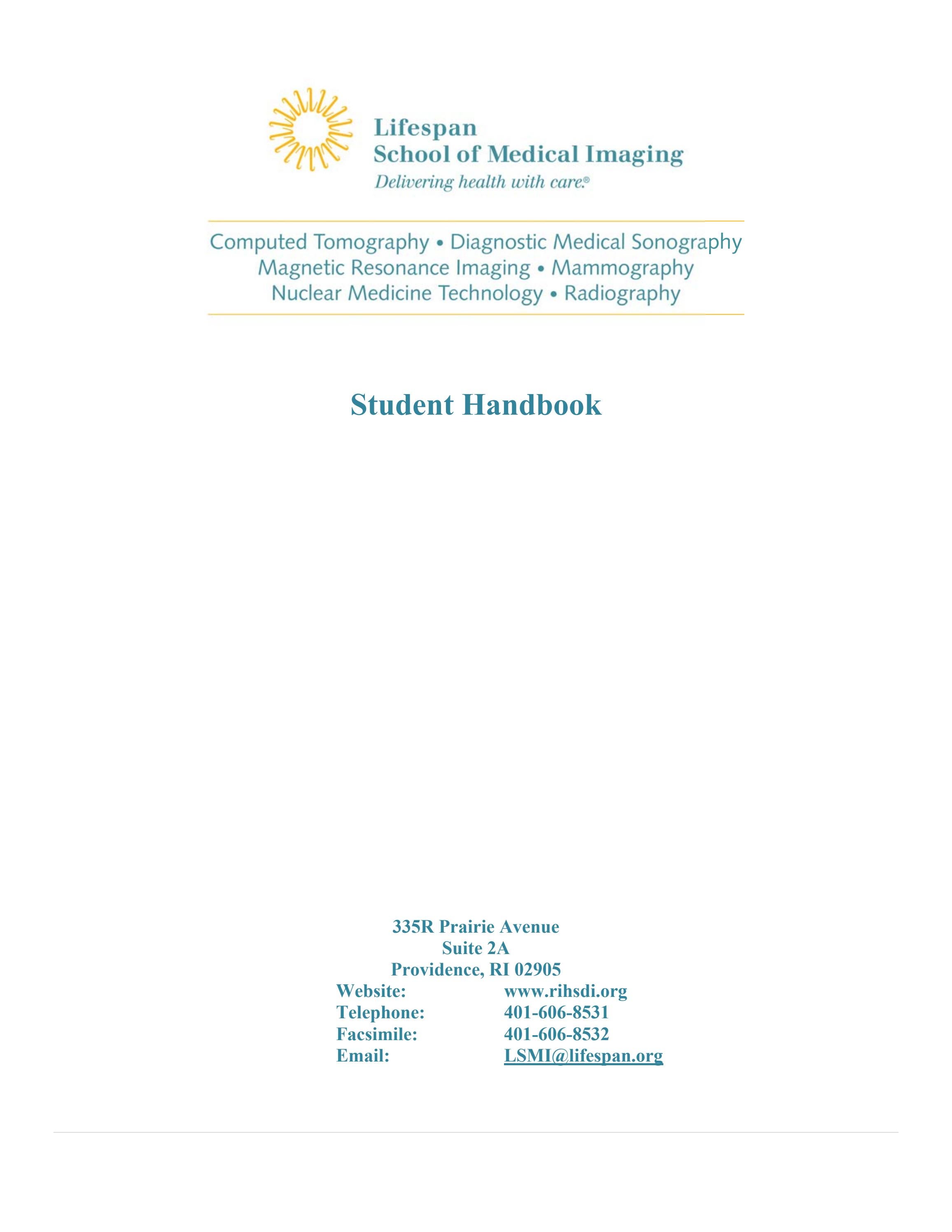 Lifespan Medical School of Imaging Student Handbook 2023 by Lifespan