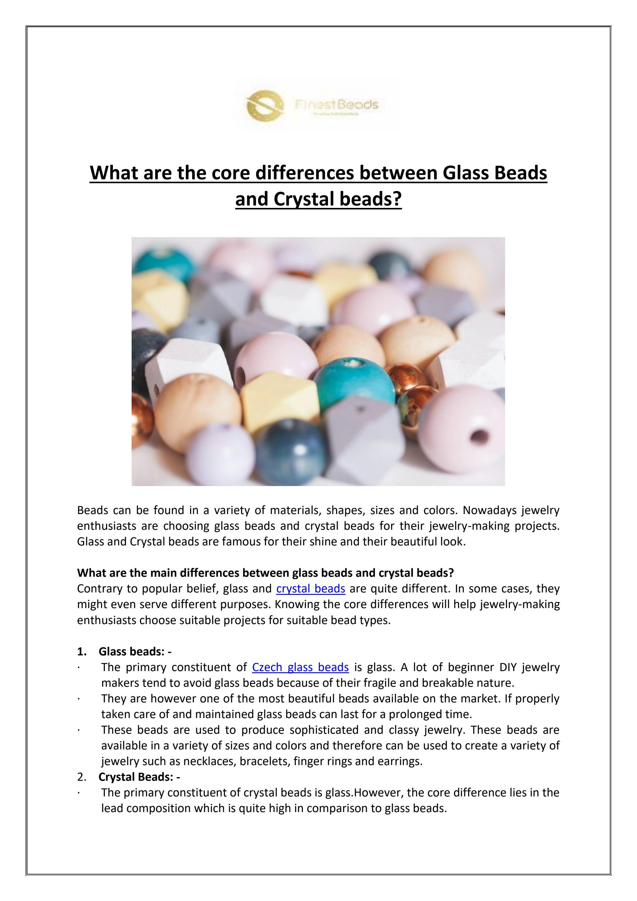 What are the core differences between Glass Beads and Crystal beads? by