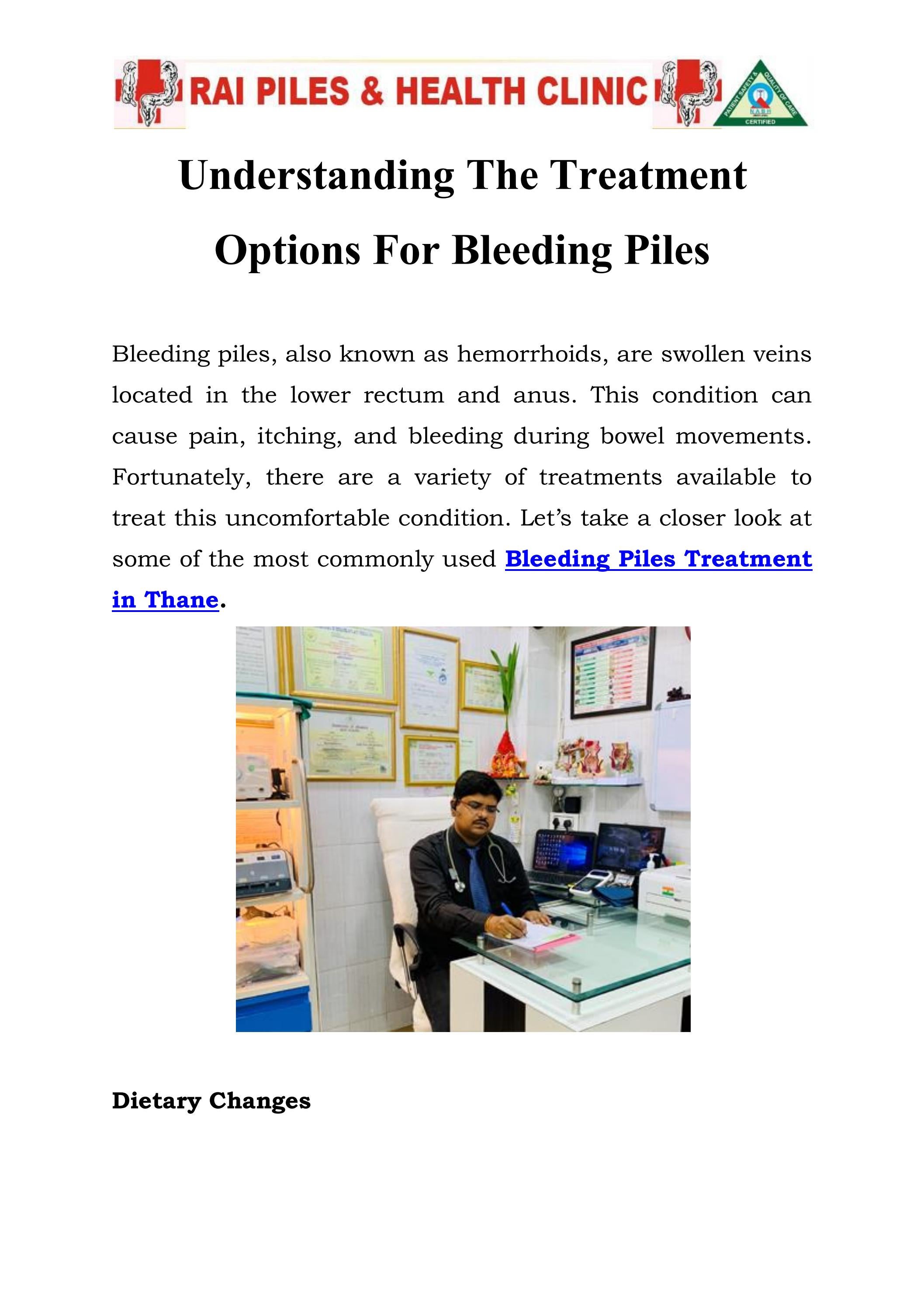 Bleeding Piles Treatment in Thane Call9820528728 by Rai Piles Clinic