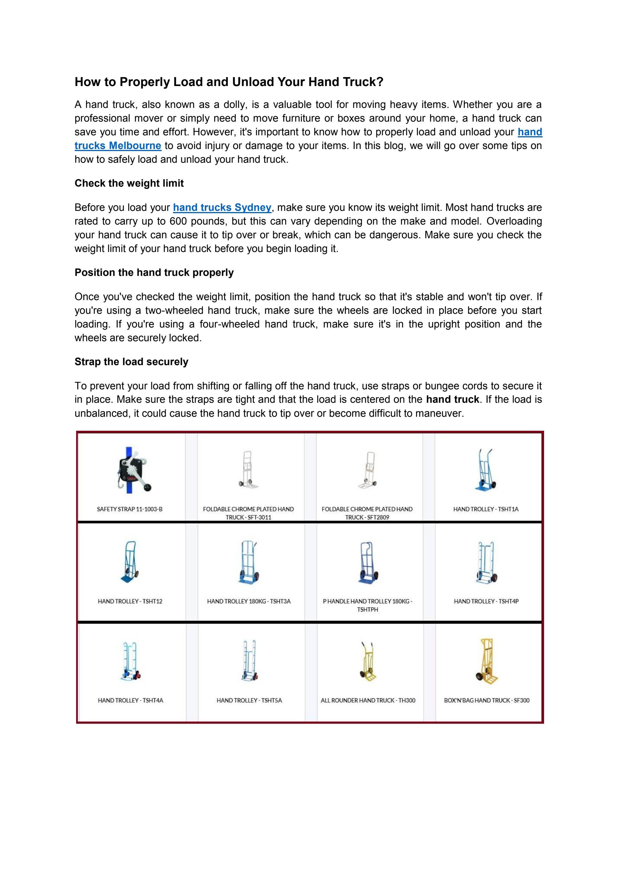 How to Properly Load and Unload Your Hand Truck? by handtrolley Issuu