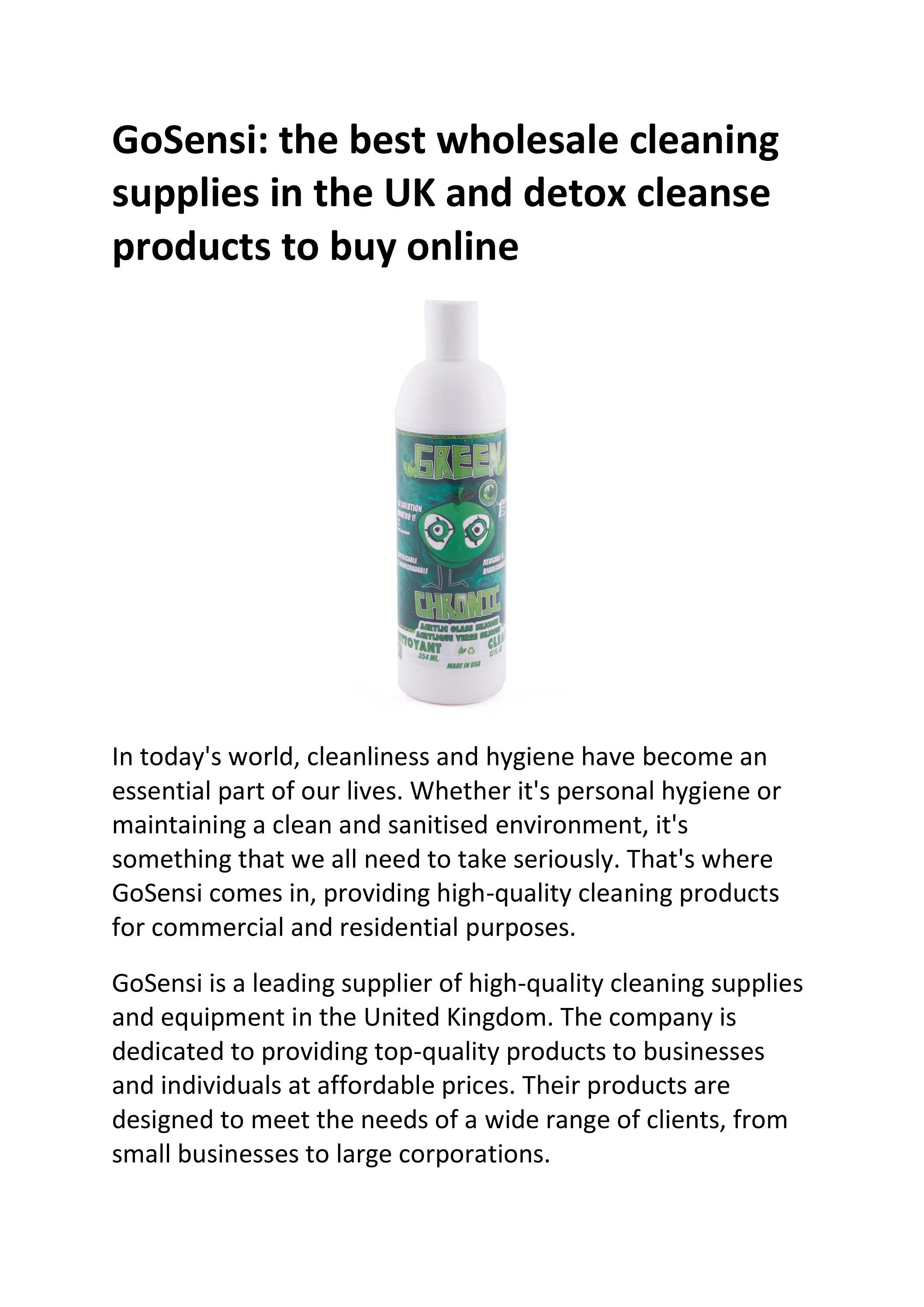 GoSensi The best cleaning supplies wholesale in the UK by gosensi1 Issuu