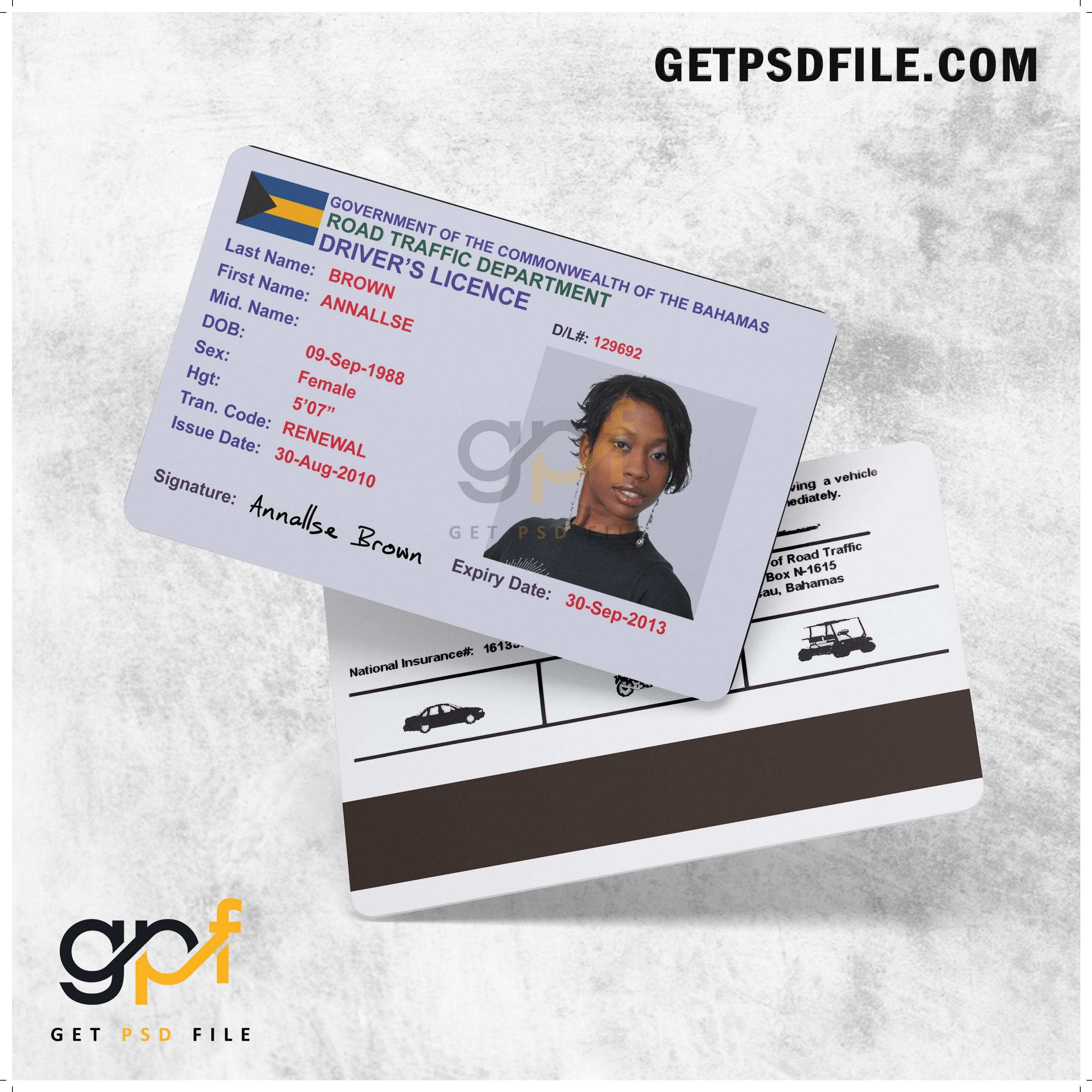 Bahamas Driver License PSD Template Download by GETPSDFILE Issuu