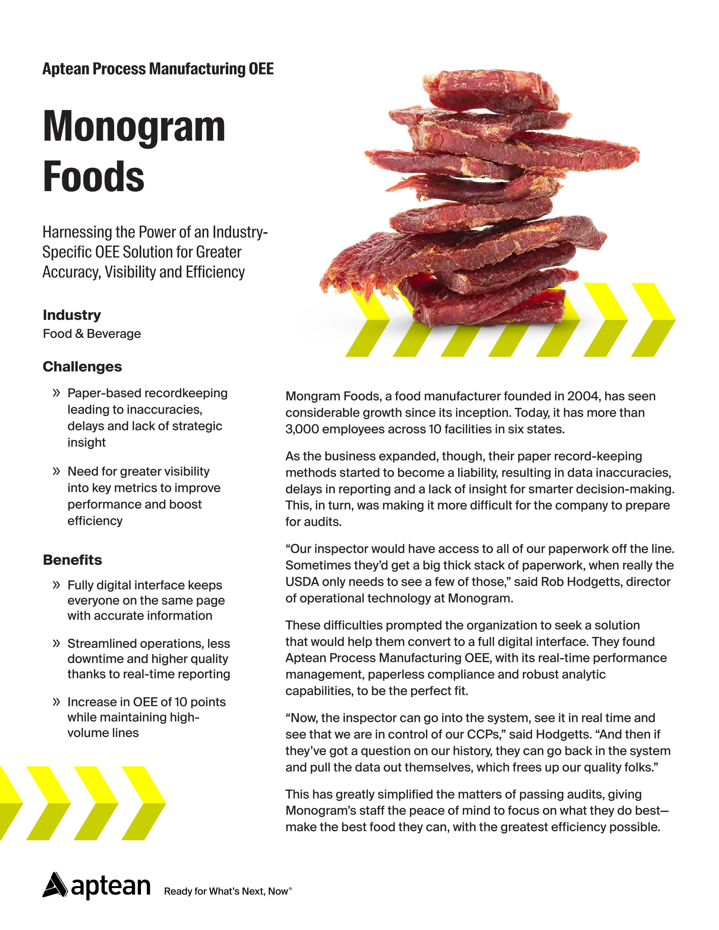 Aptean Process Manufacturing OEE Case Study: Monogram Foods by Aptean ...