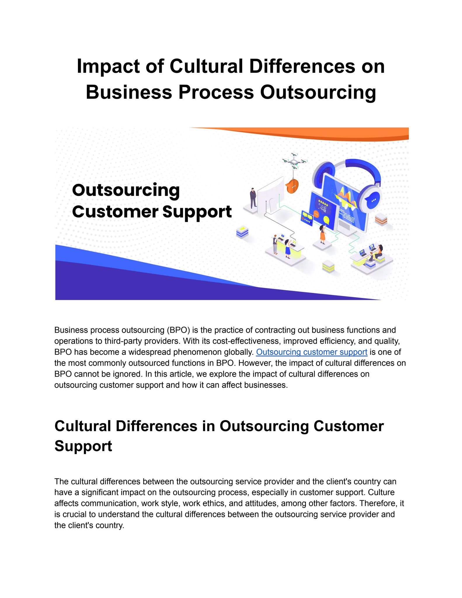 Impact of Cultural Differences on Business Process Outsourcing by ...