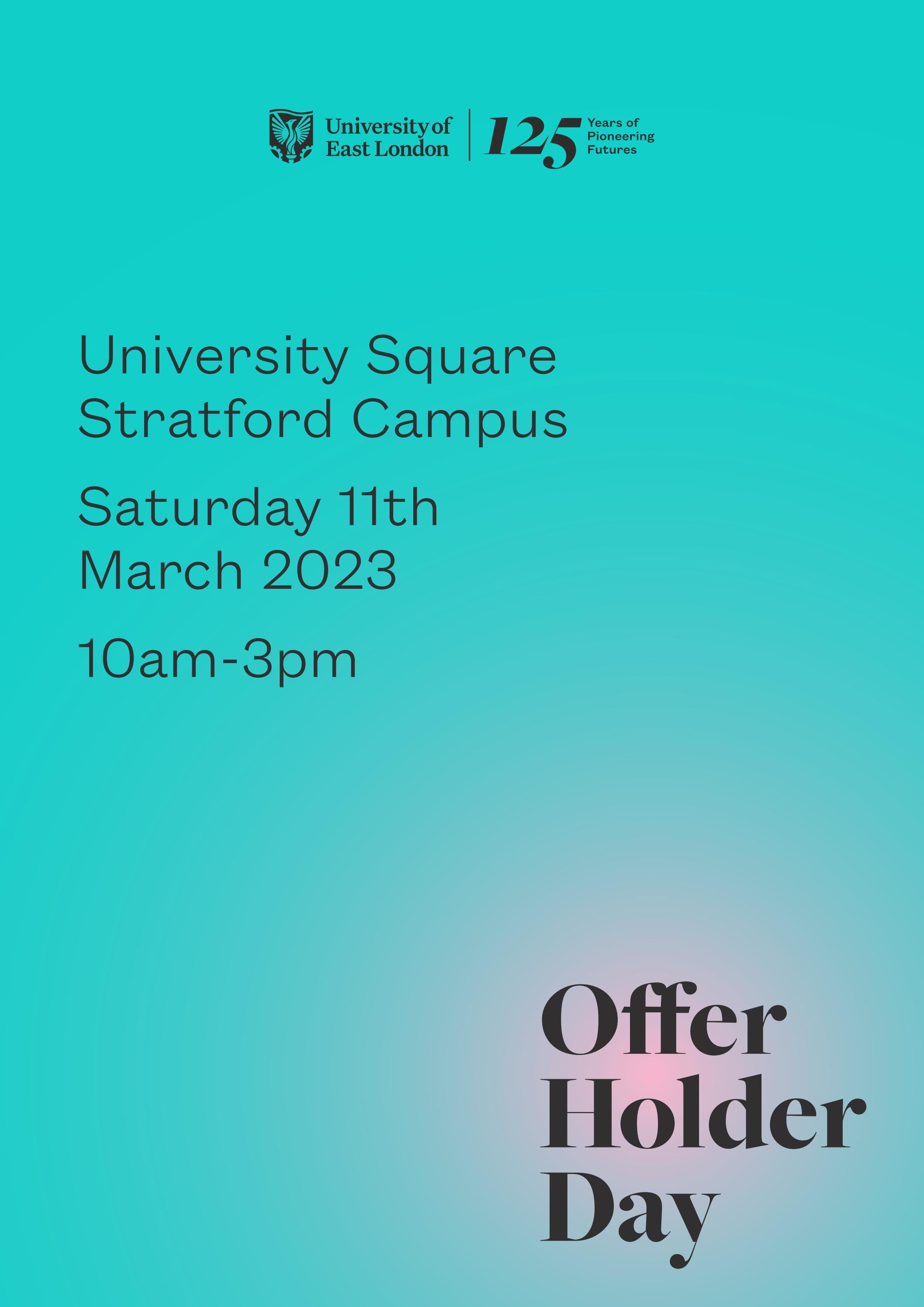 Offer Holder Day USS Programme, Saturday 11th March by University of