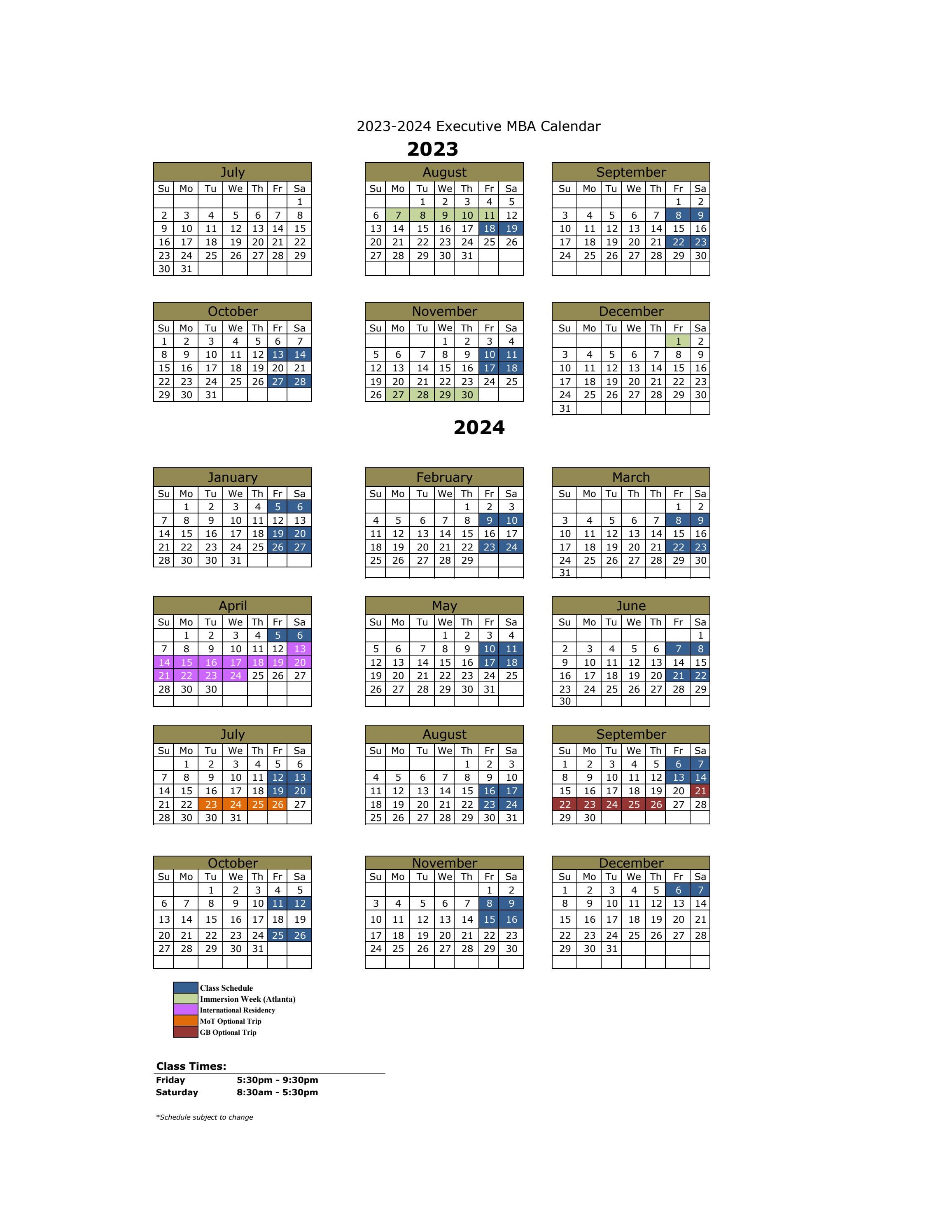 Executive MBA Calendar by Georgia Tech Scheller College of Business - Issuu