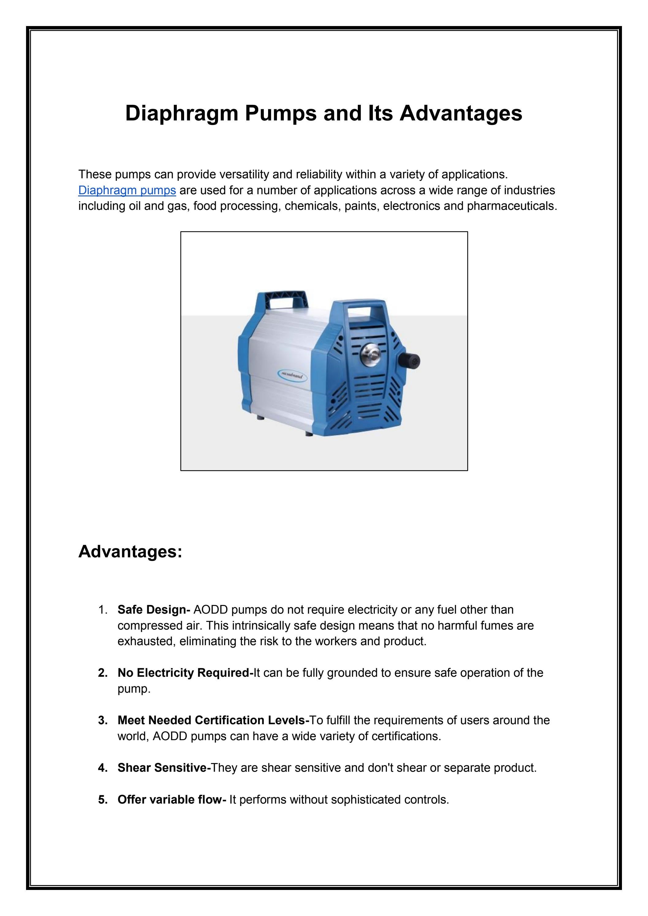 Diaphragm Pumps and Its Advantages by jadescientific Issuu