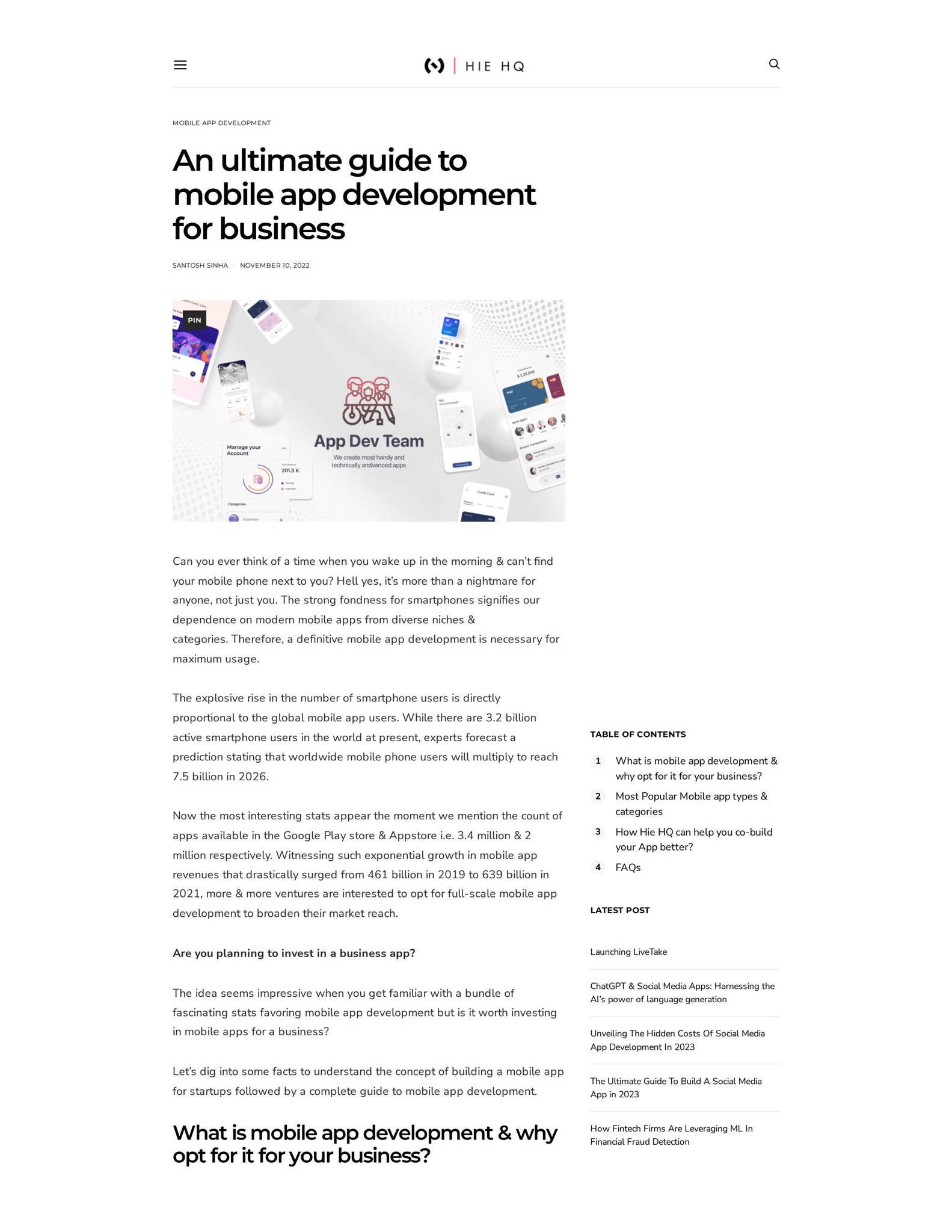 An ultimate guide to mobile app development for business by HQ - Your ...