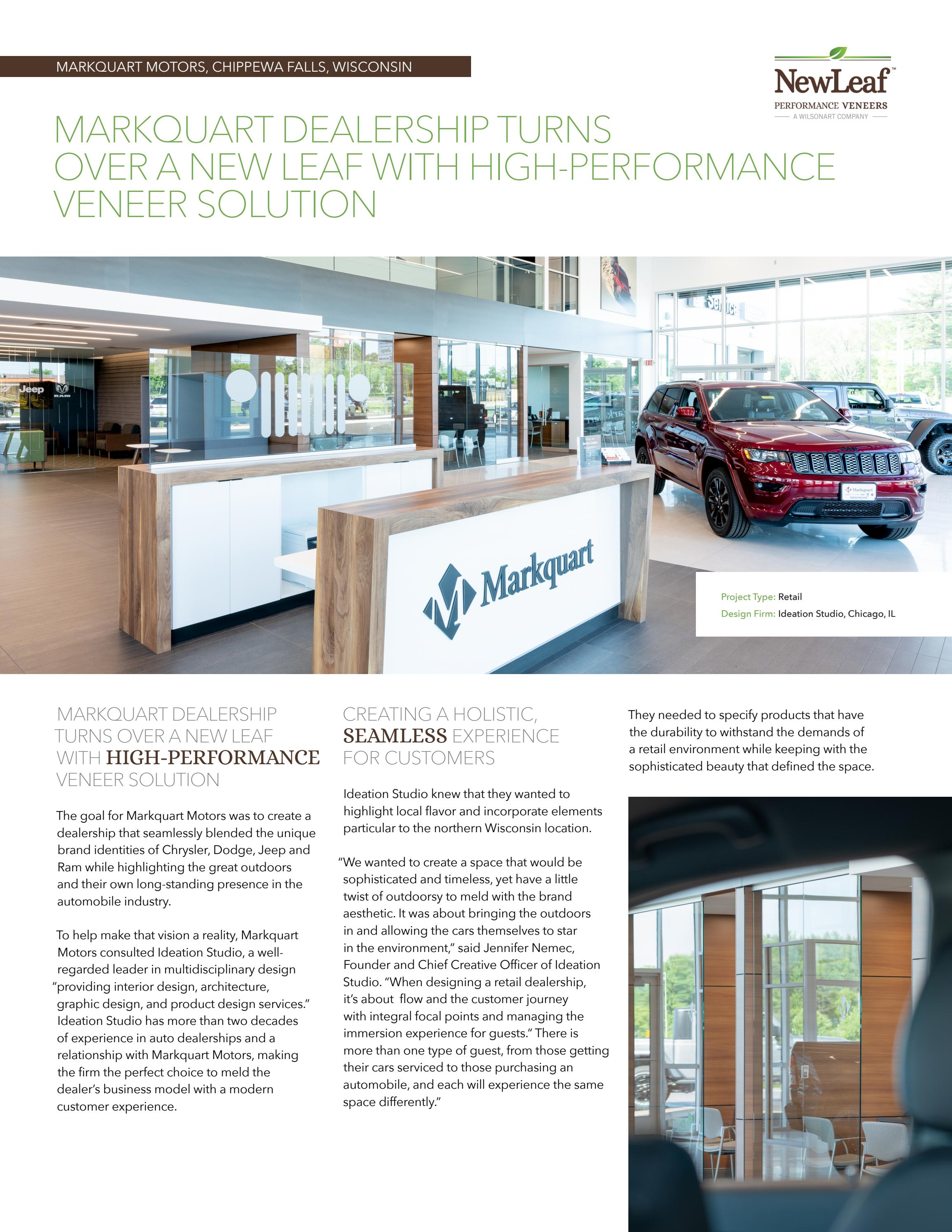 Markquart Motors New Leaf™ Case Study by Wilsonart Issuu
