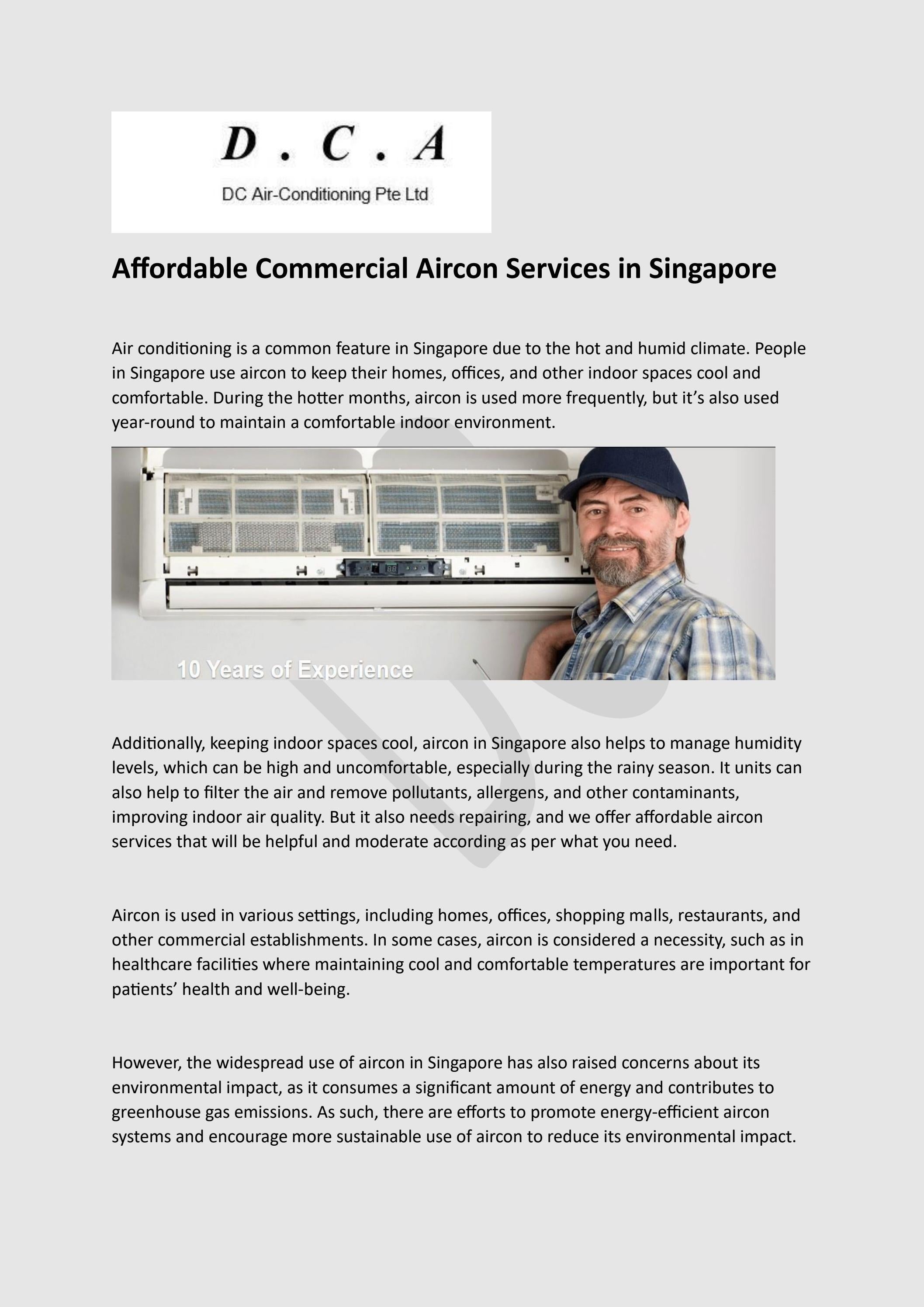 Affordable Commercial Aircon Services in Singapore by William Smith - Issuu