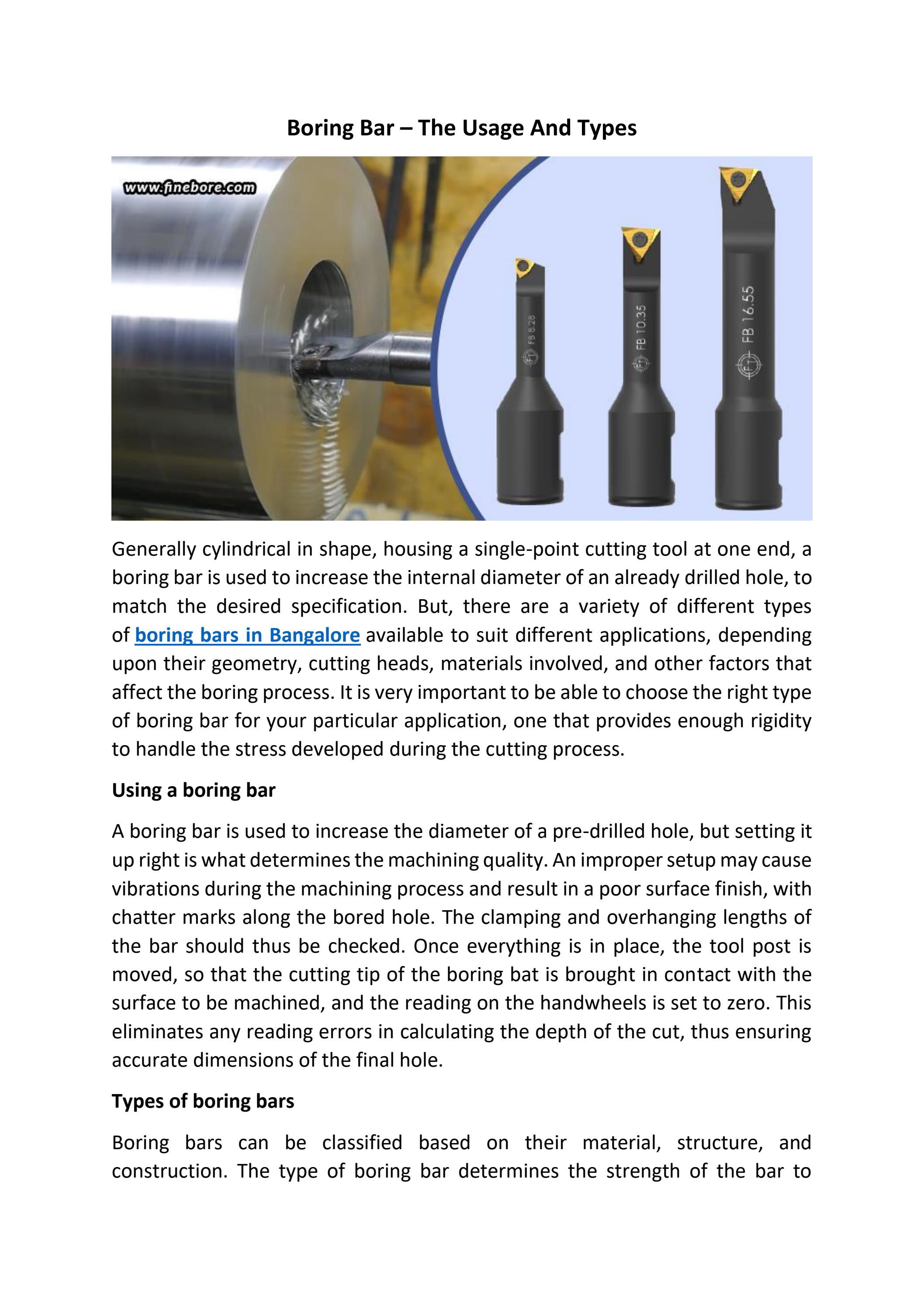 Boring Bar The Usage And Types by Issuu