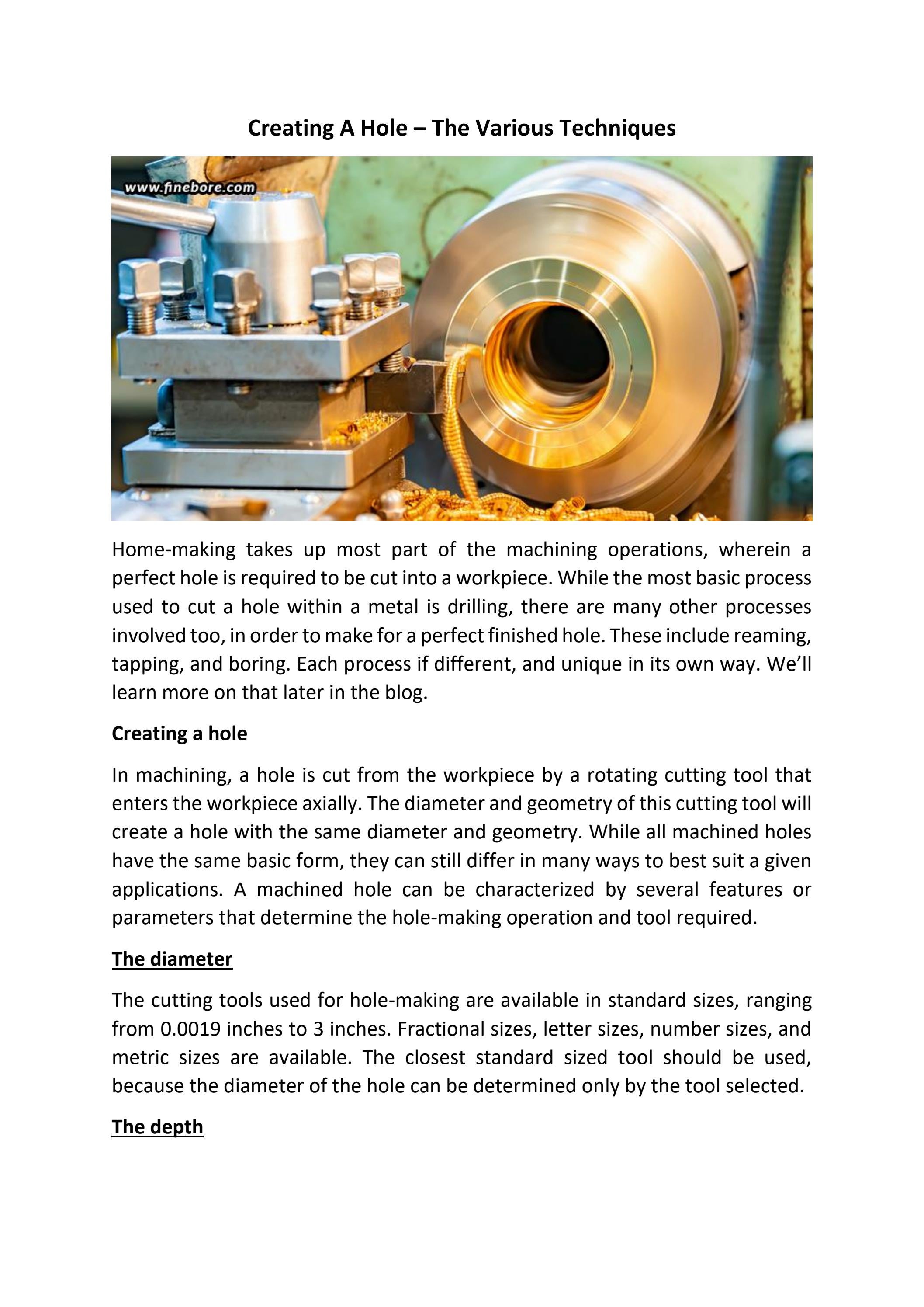 Creating A Hole The Various Techniques by Issuu