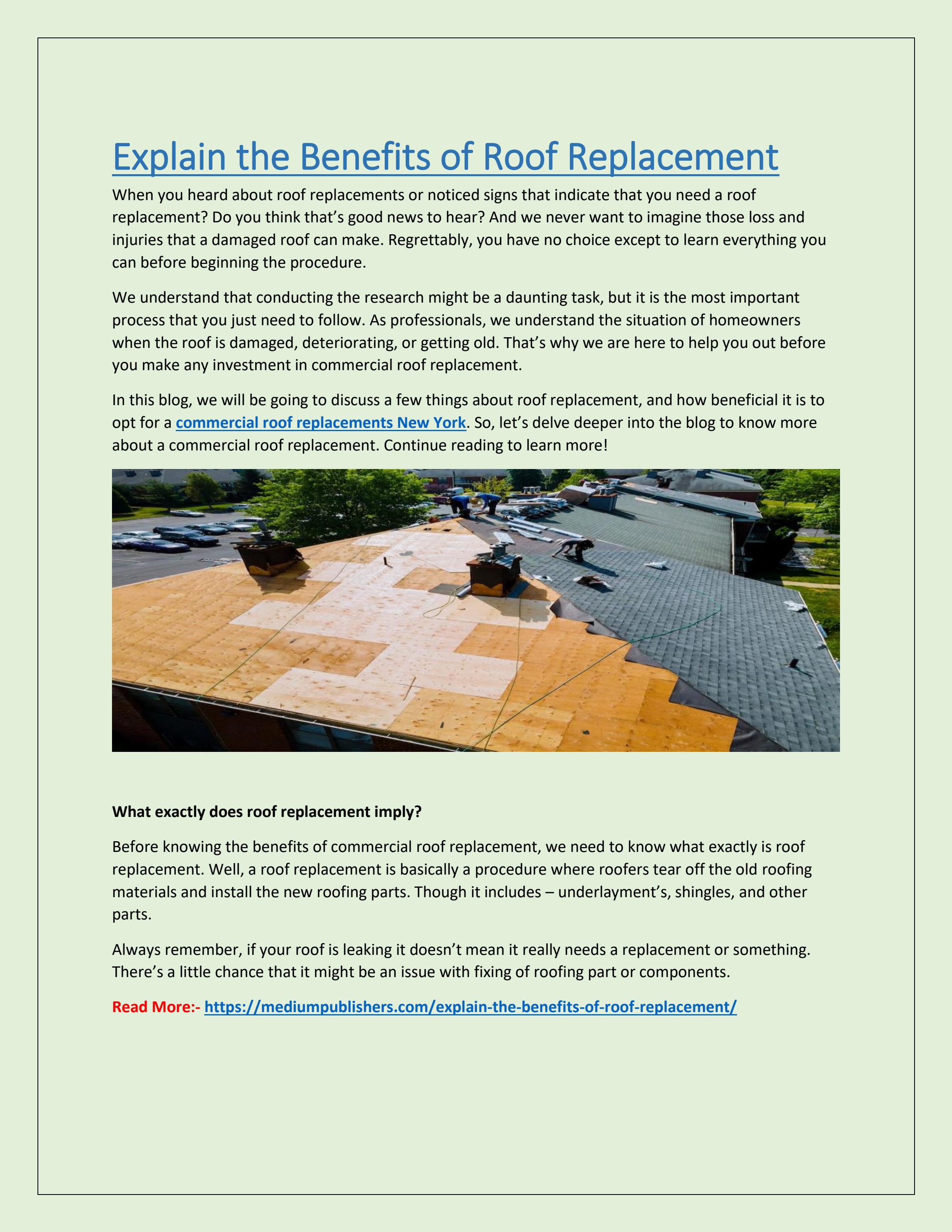 Explain the Benefits of Roof Replacement by dssroofing - Issuu