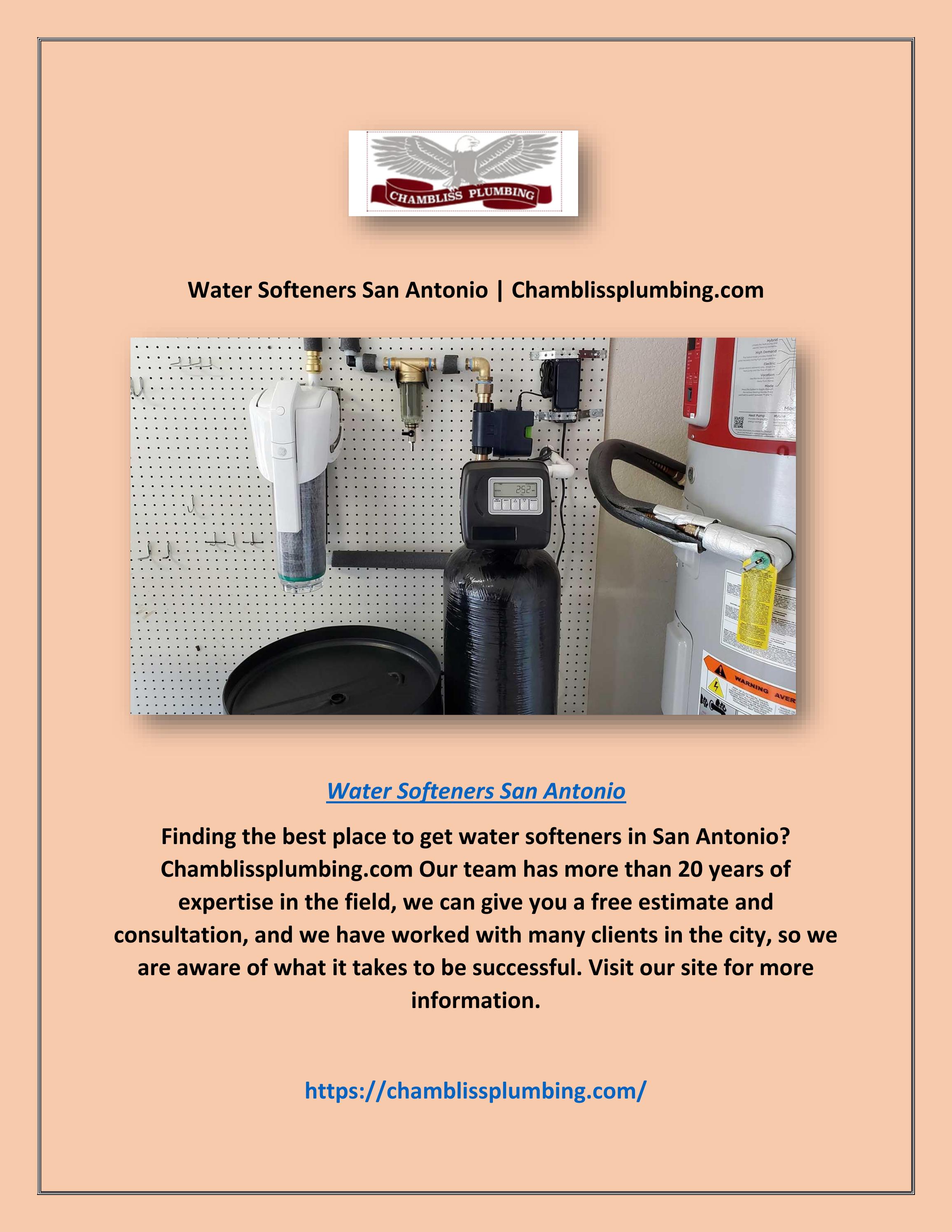 Water Softeners San Antonio by Chambliss