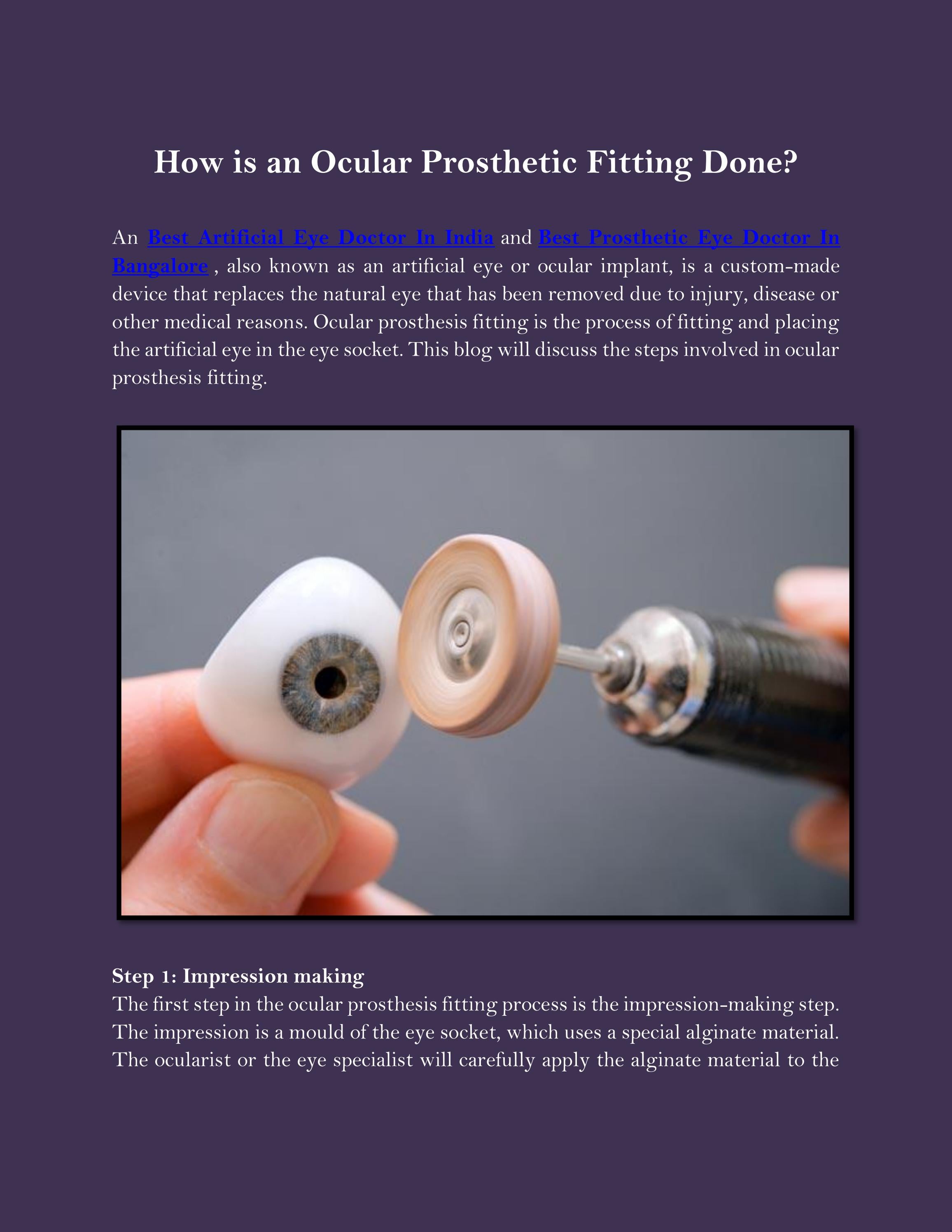 How is an Ocular Prosthetic Fitting Done? by prostheticeyecenter Issuu