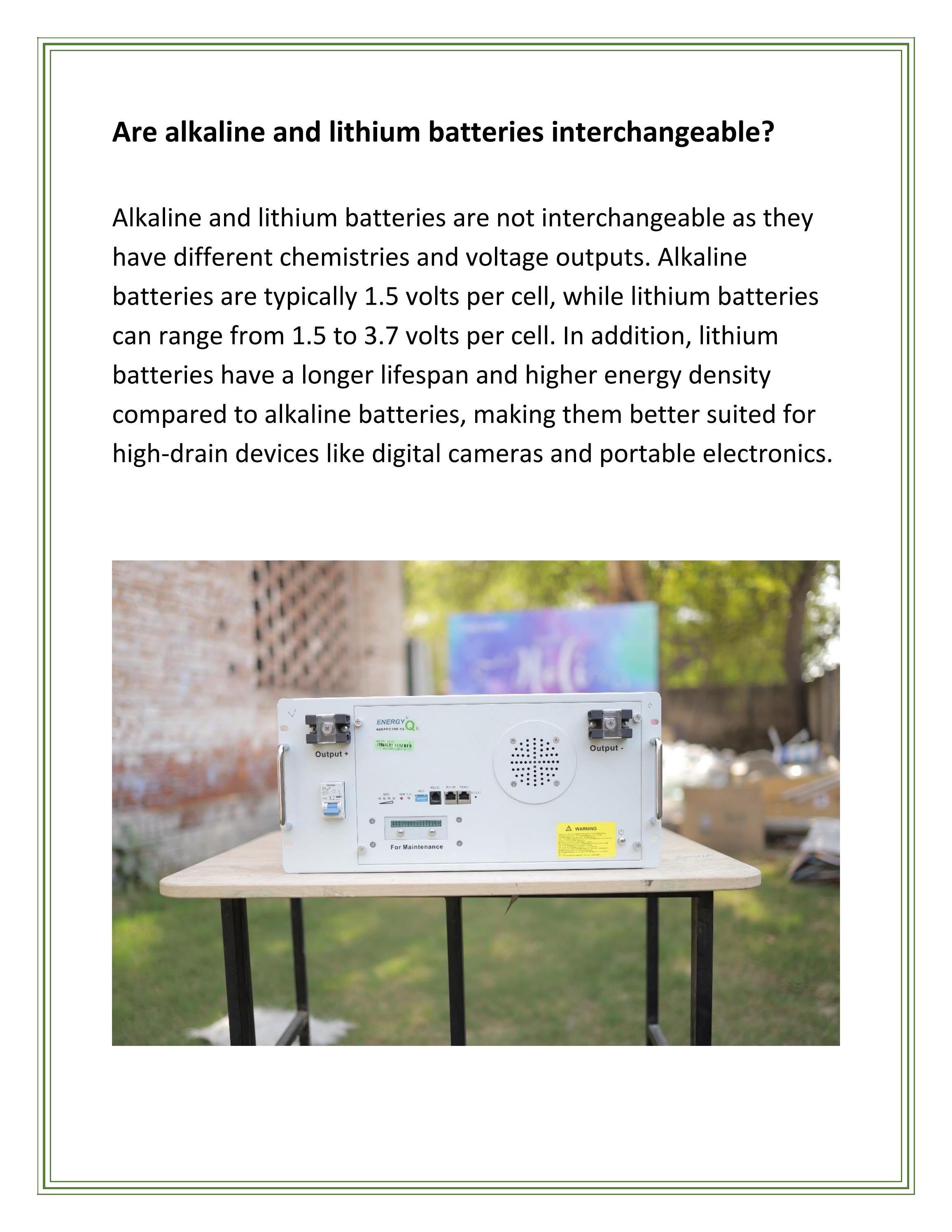 Are alkaline and lithium batteries interchangeable? by loomsolarblog