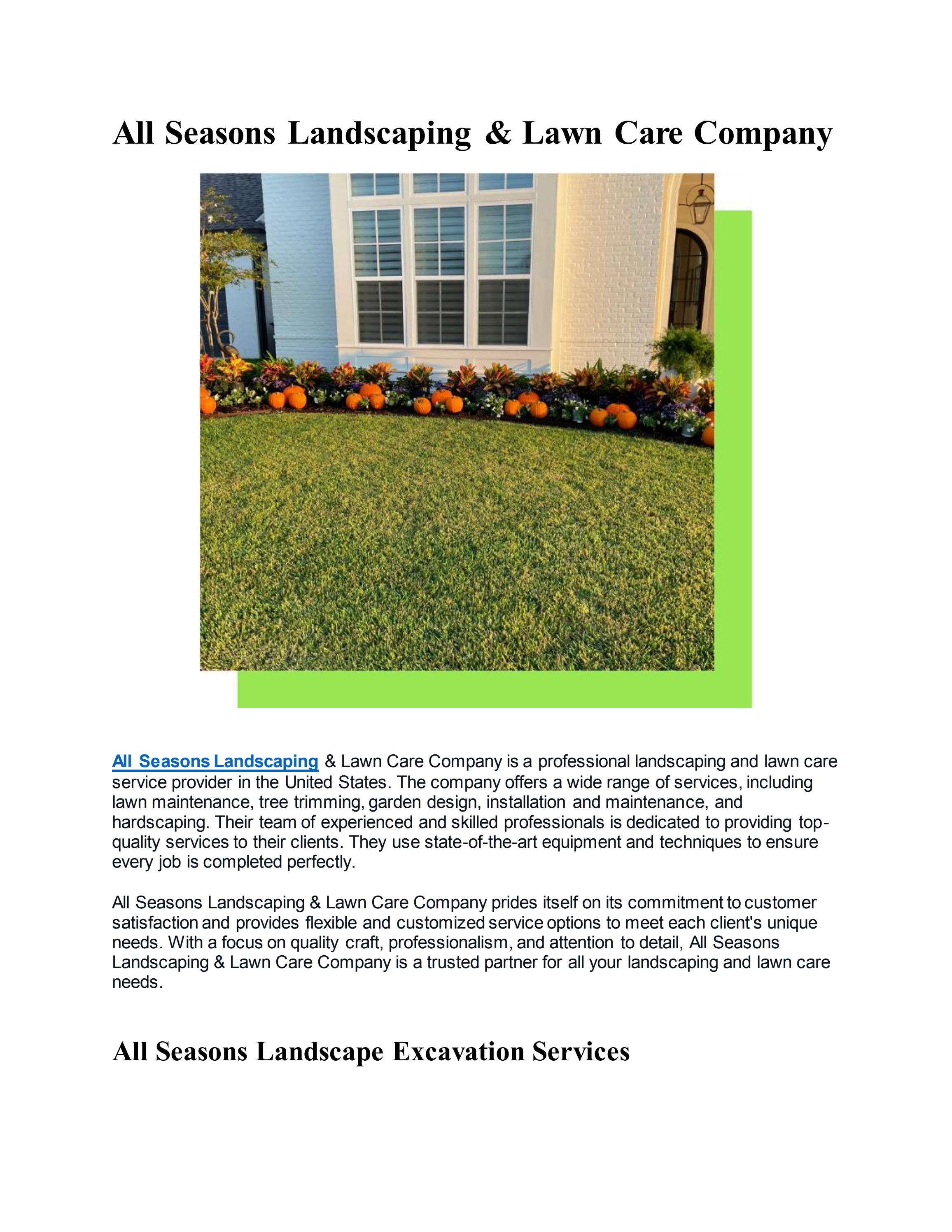 All Seasons Landscaping by All Seasons Landscaping Issuu