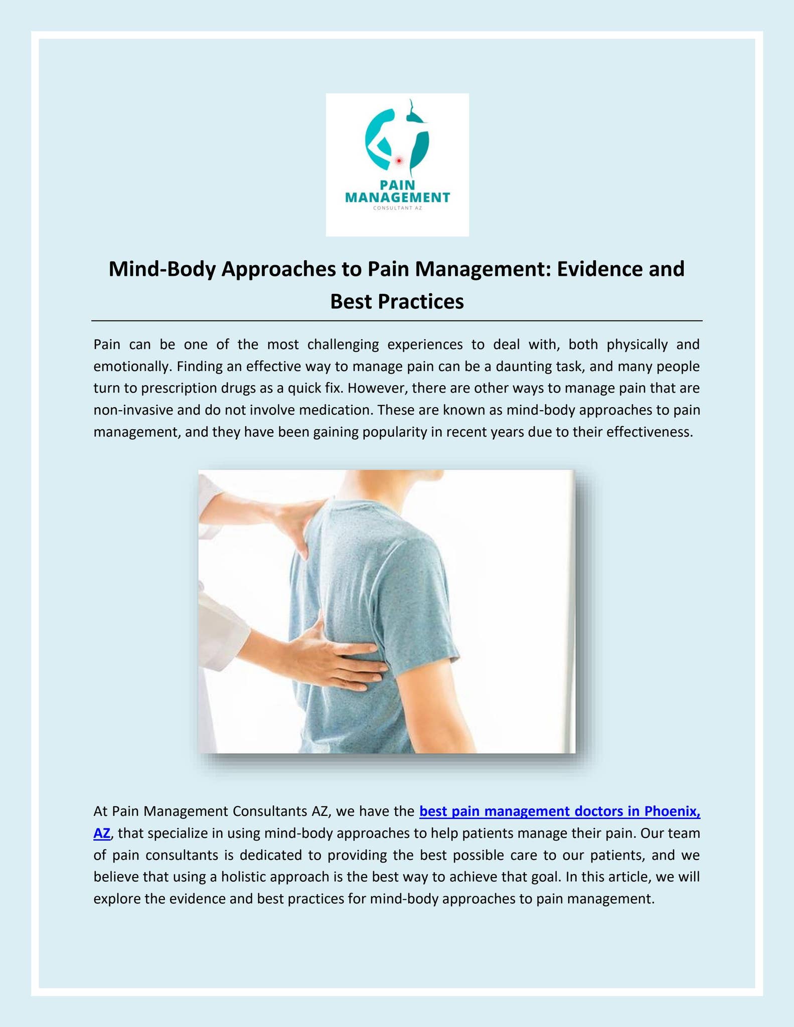 Mind-Body Approaches to Pain Management: Evidence and Best Practices by ...