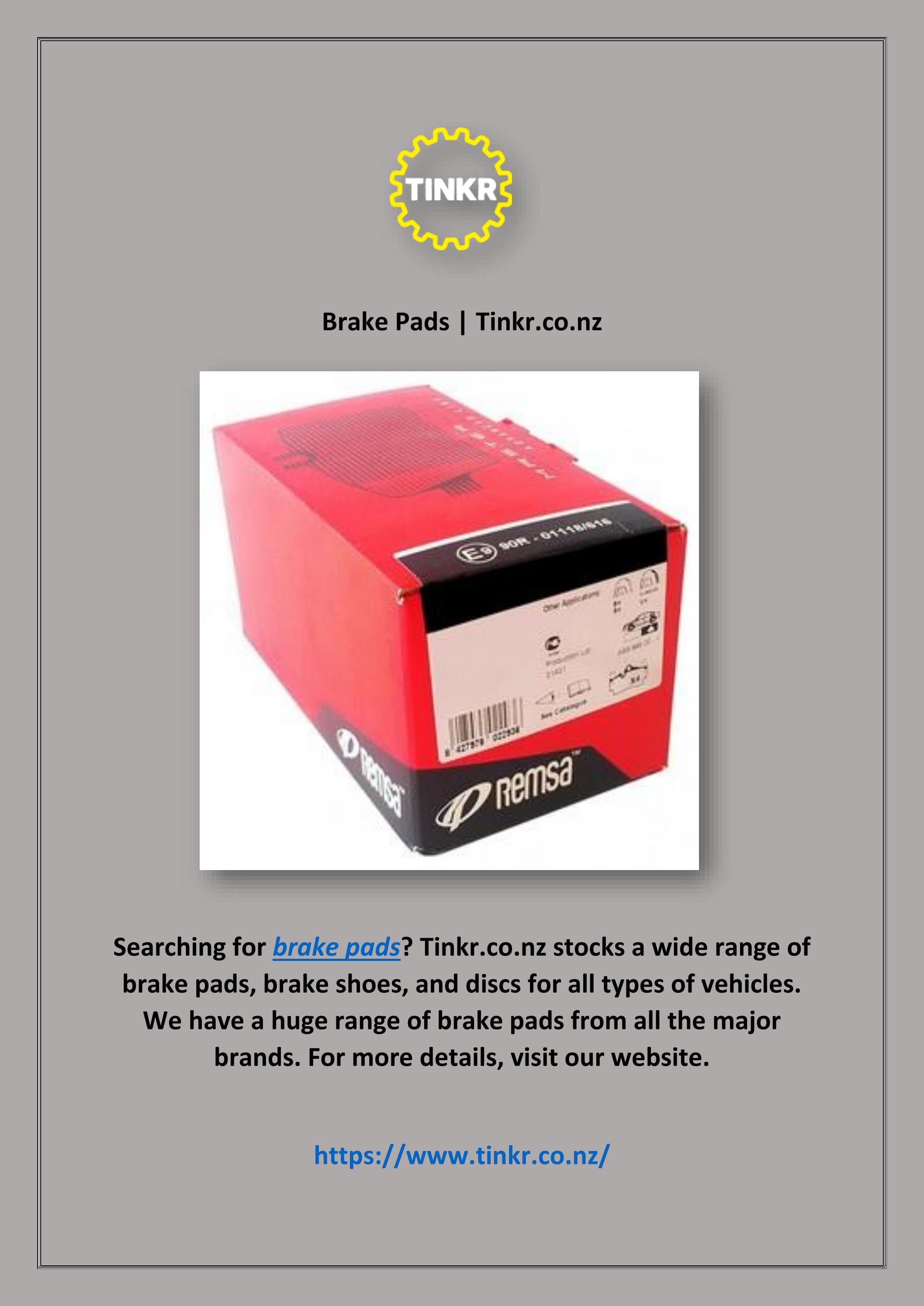 Brake Pads Tinkr.co.nz by TINKR LIMITED Issuu