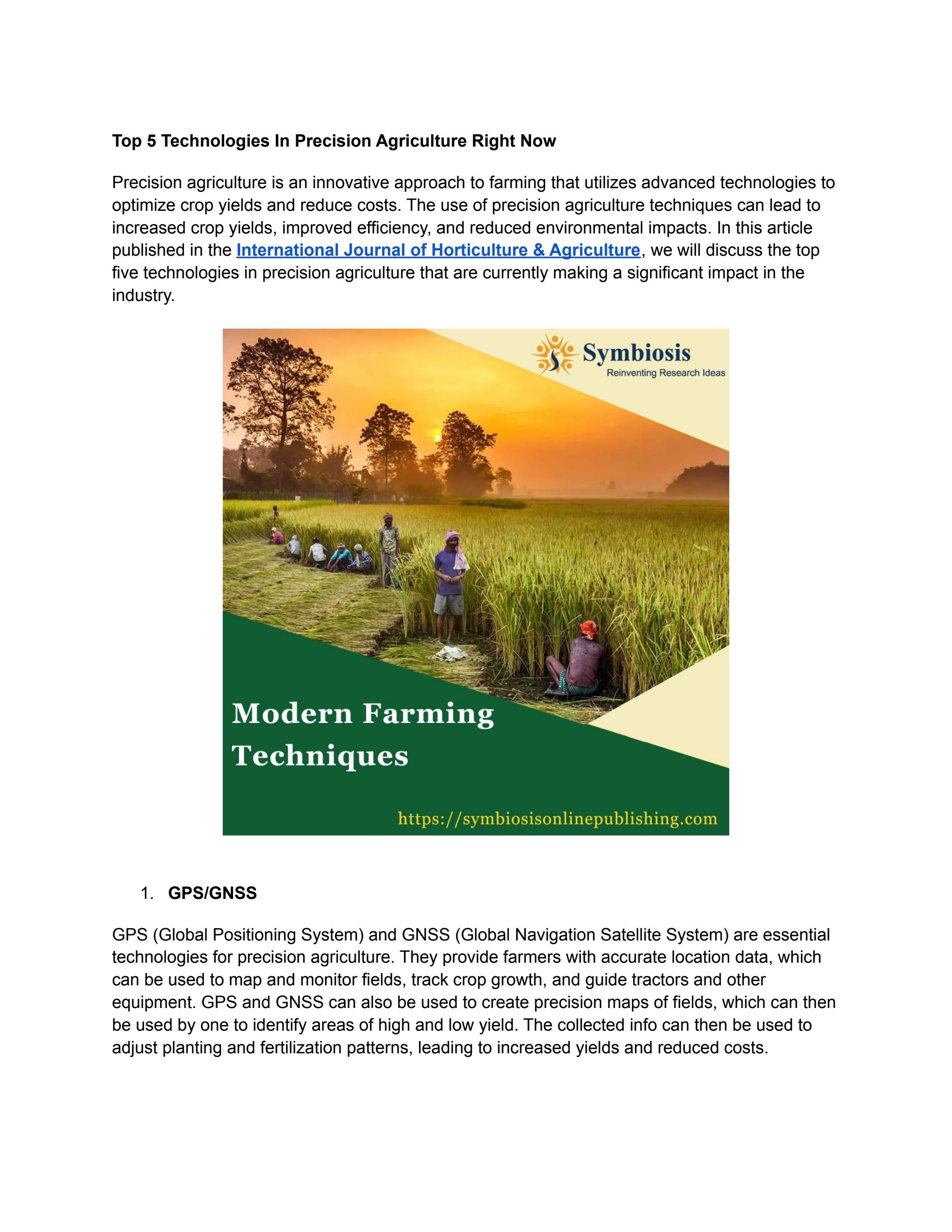 Top 5 Technologies In Precision Agriculture Right Now by symbiosis