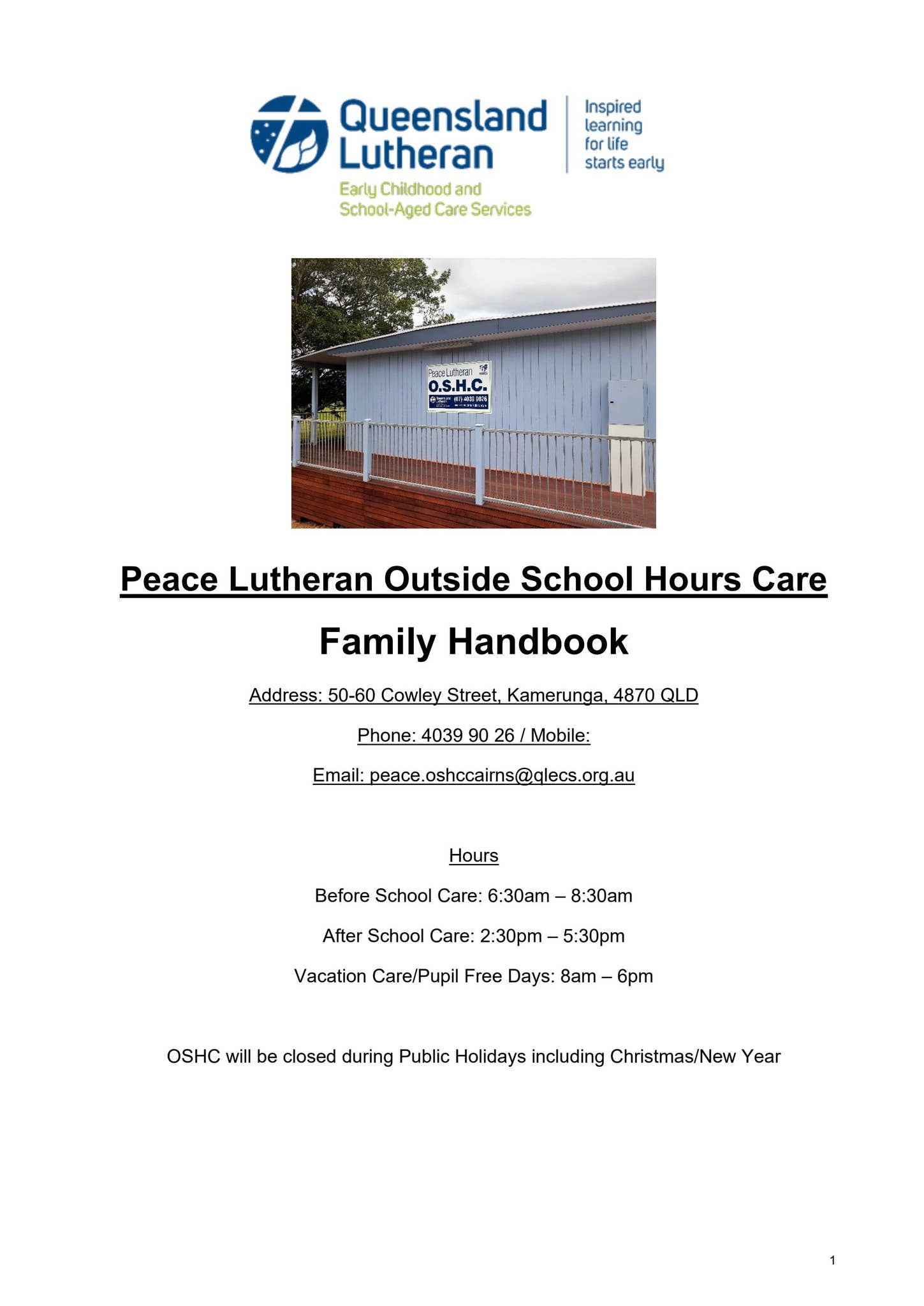 OSHC Information Handbook by peacelutherancollege - Issuu
