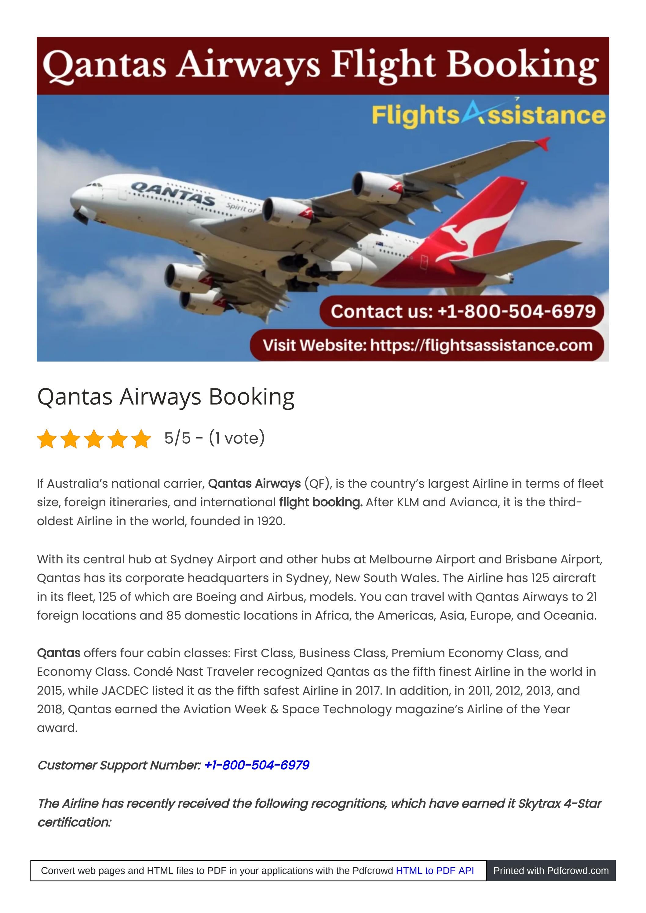 qantas travel assistance