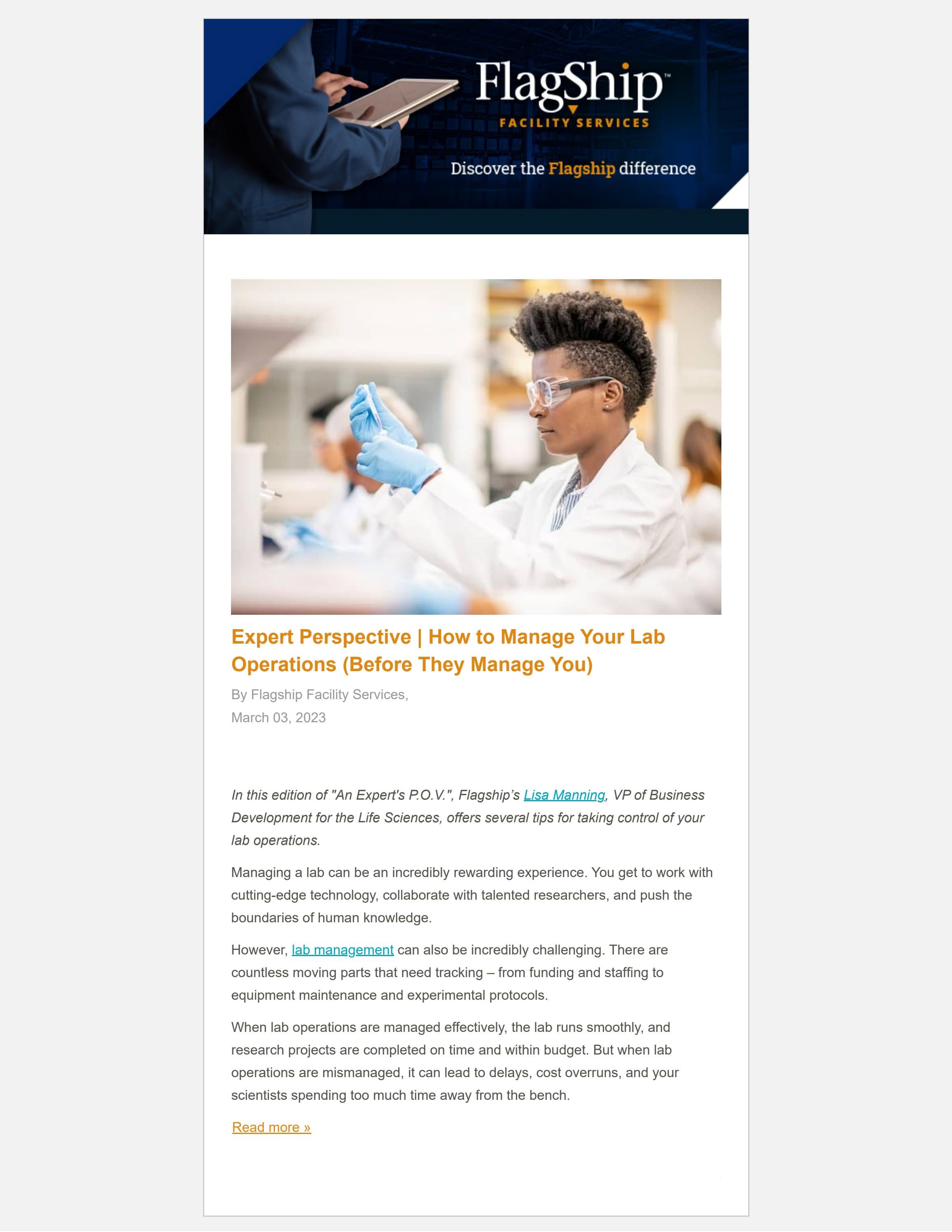 Expert Perspective How to Manage Your Lab Operations (Before They