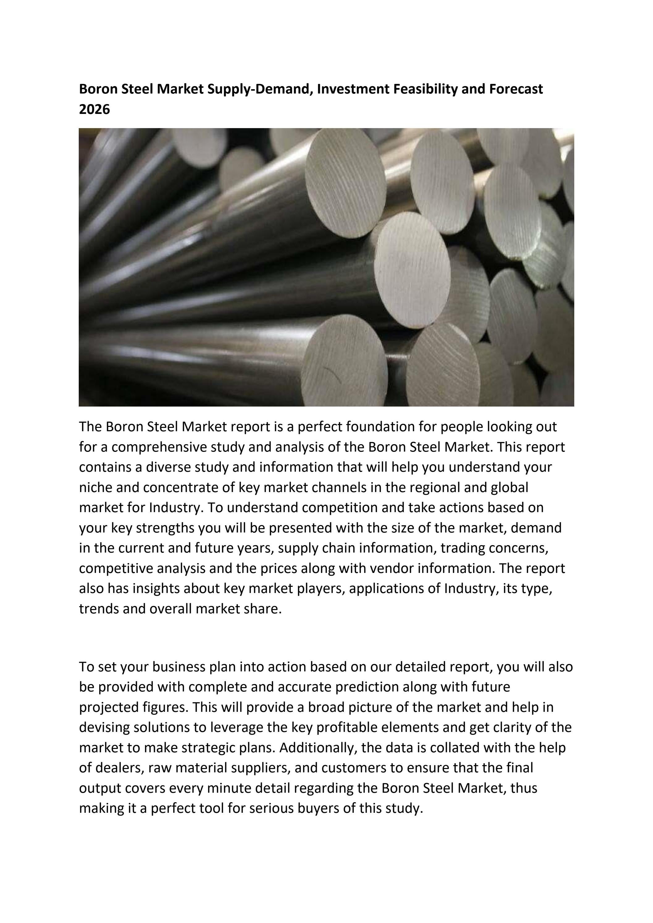 Global Boron Steel Market by Akshay Thakur Issuu