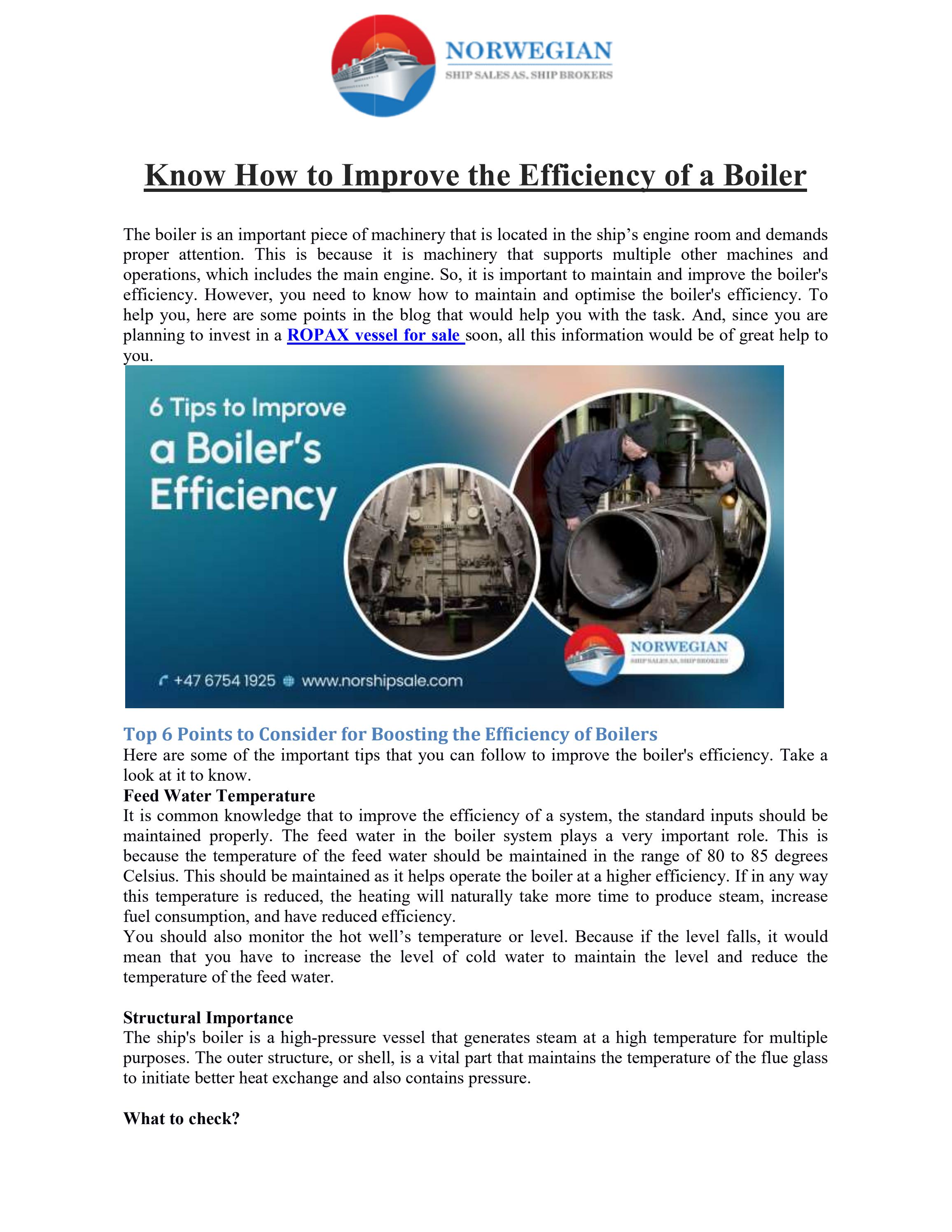 Know How to Improve the Efficiency of a Boiler by OVE JEBSEN Issuu