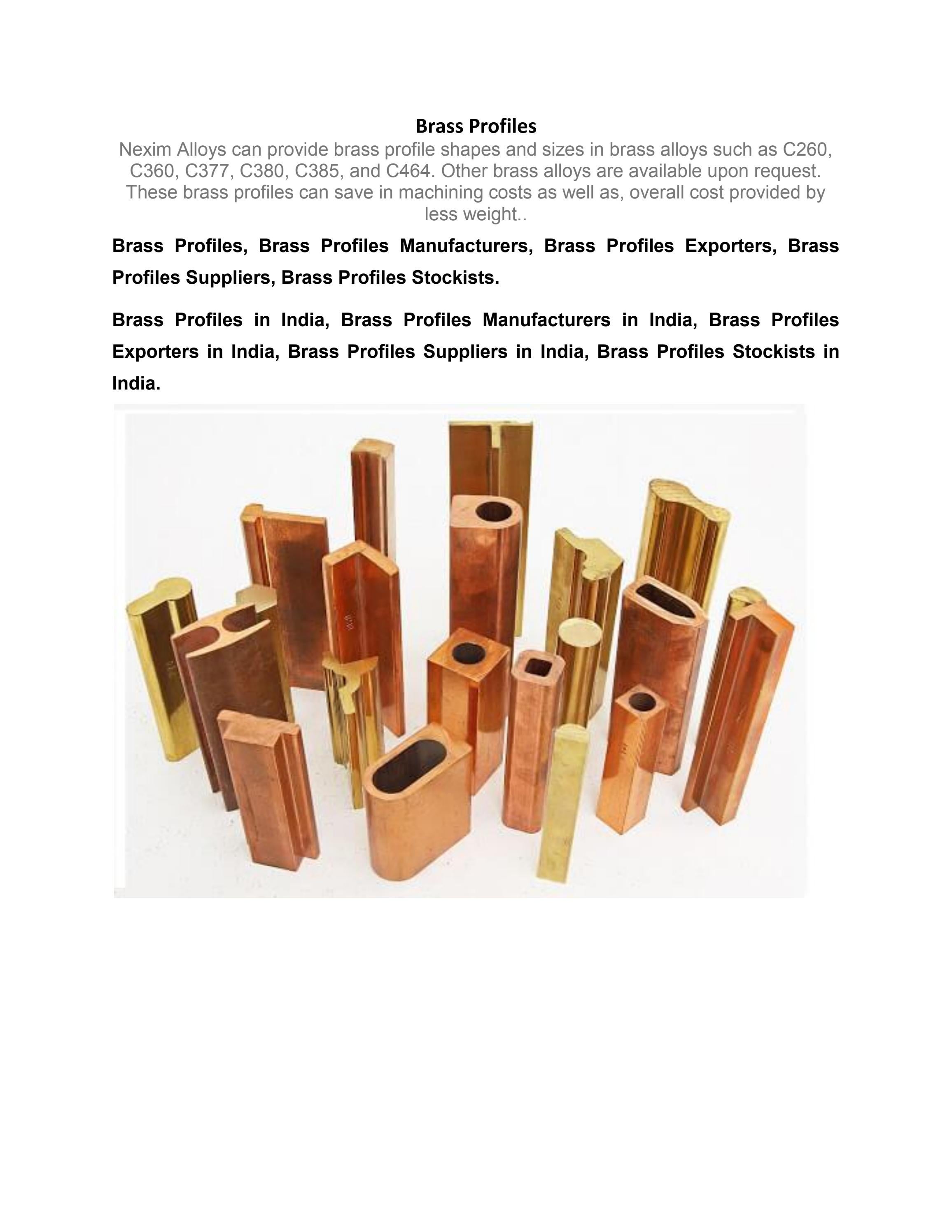 Brass Profiles Exporters in India by Nexim Alloys - Issuu