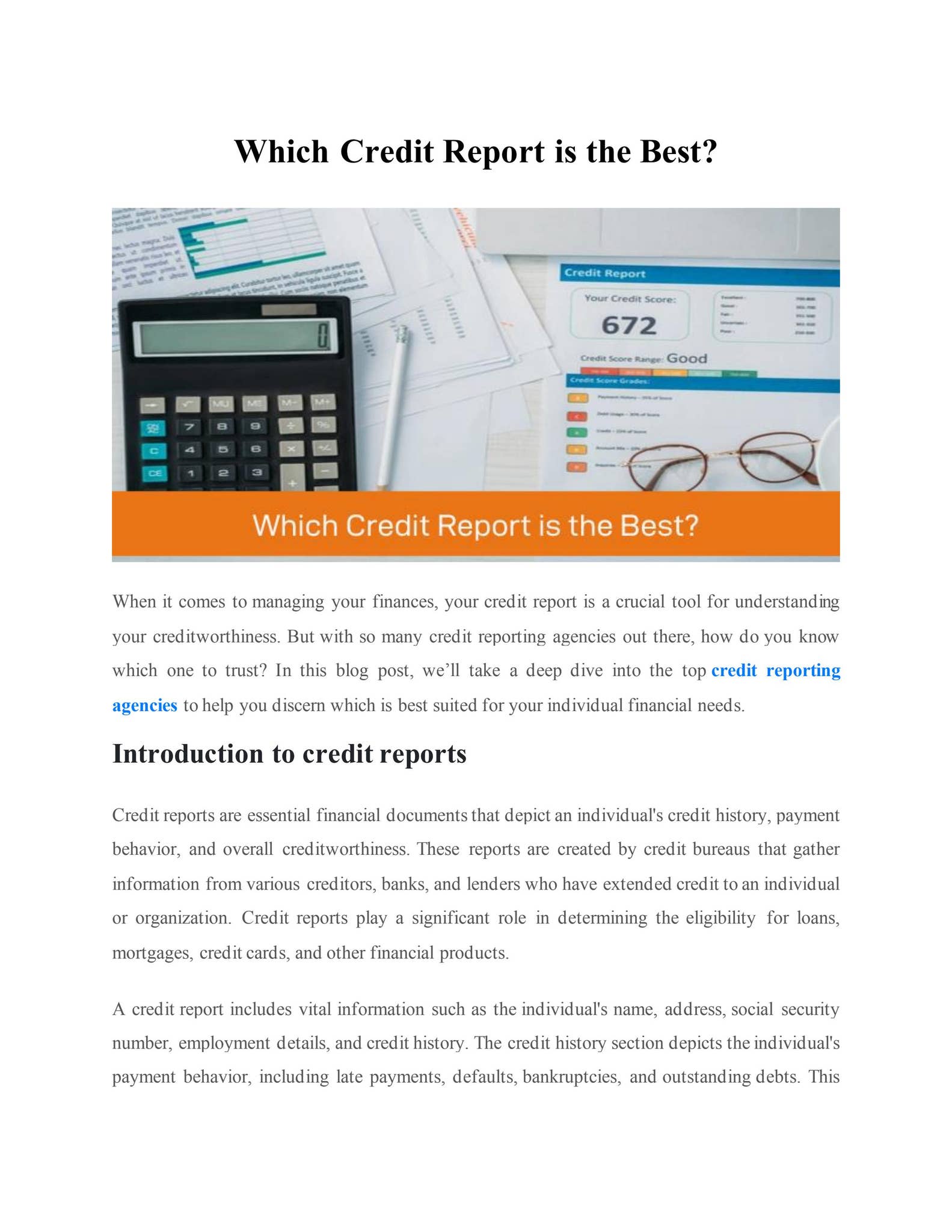 Which Credit Report is the Best? by John Carry - Issuu