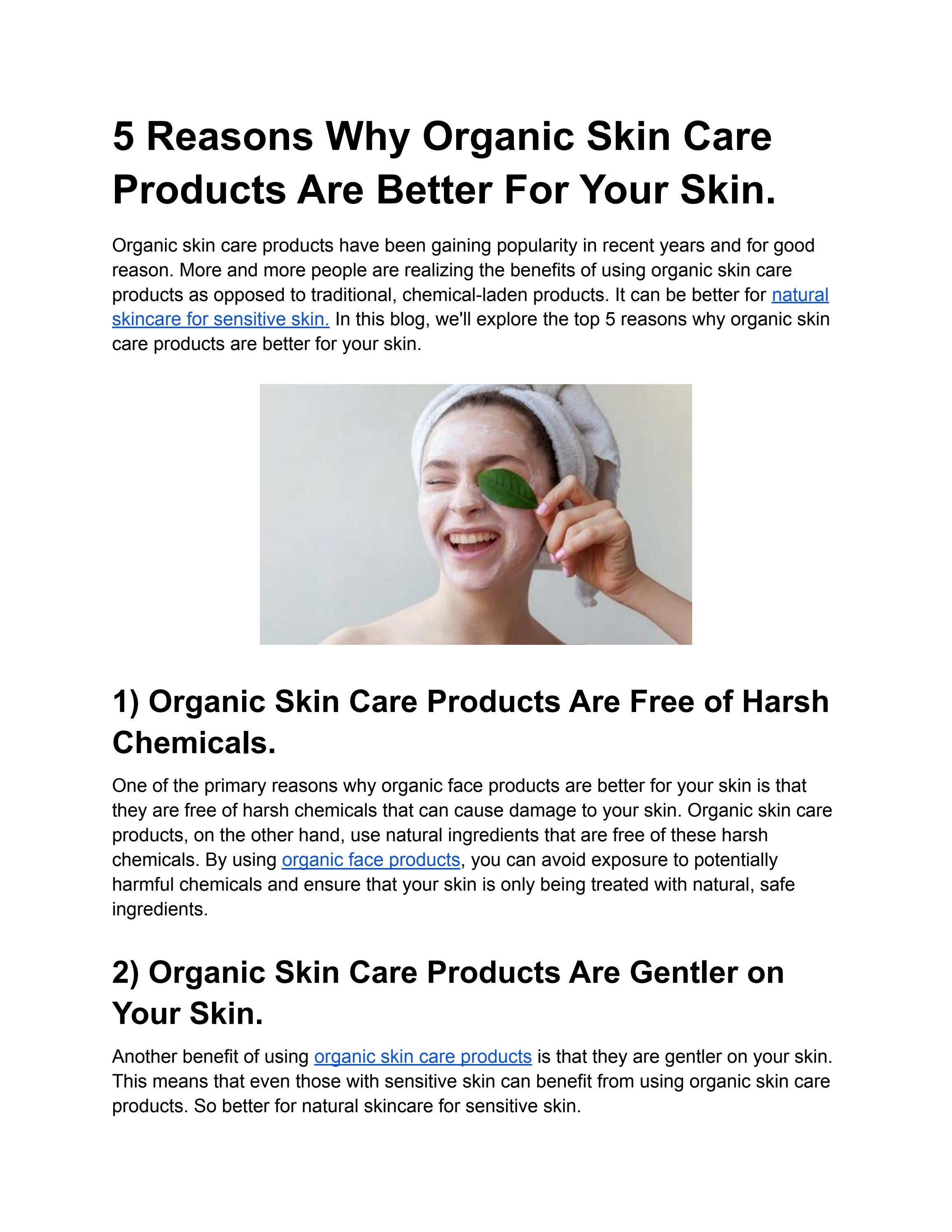 5 Reasons Why Organic Skin Care Products Are Better For Your Skin. by