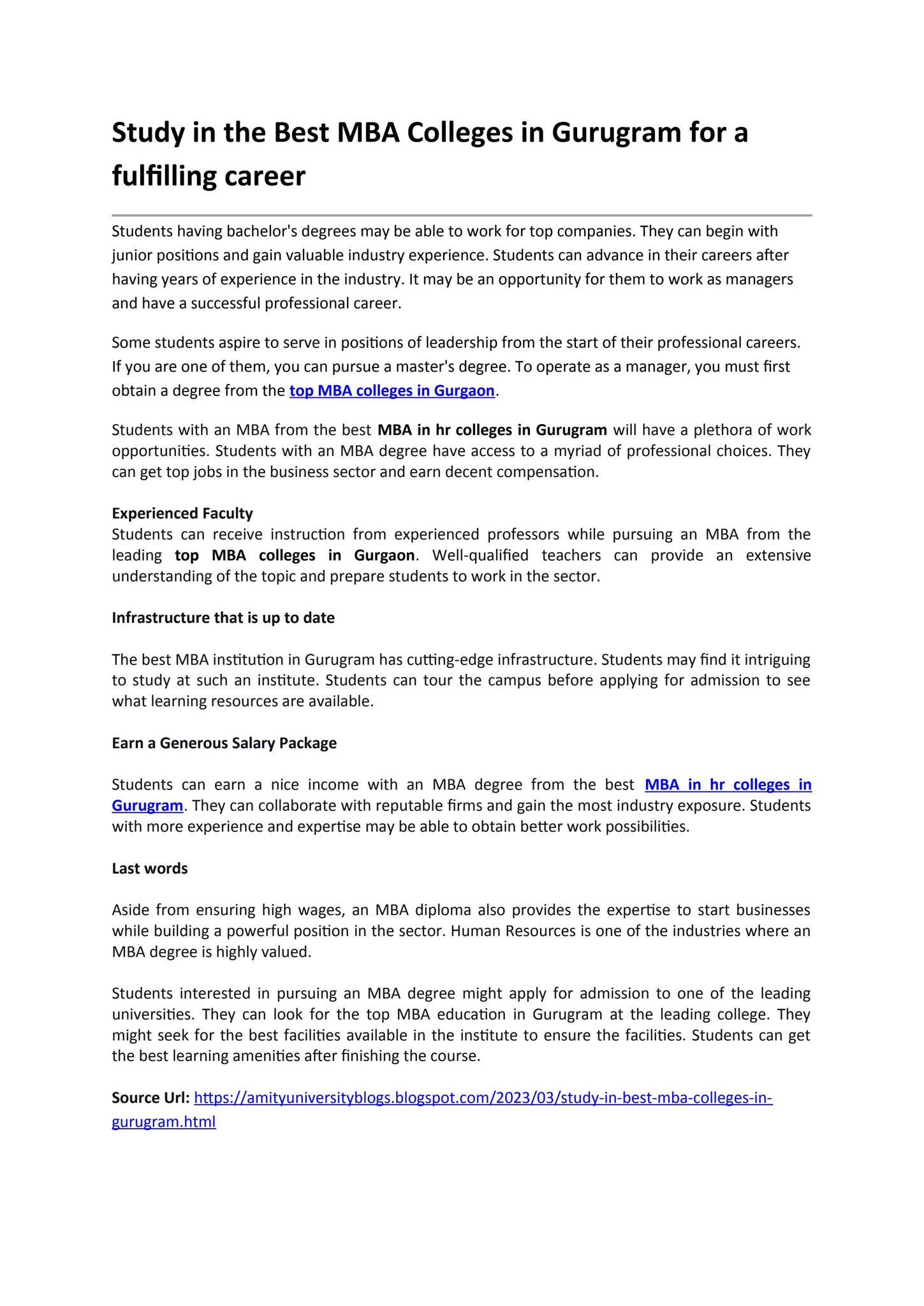 Study in the Best MBA Colleges in Gurugram for a fulfilling career by ...