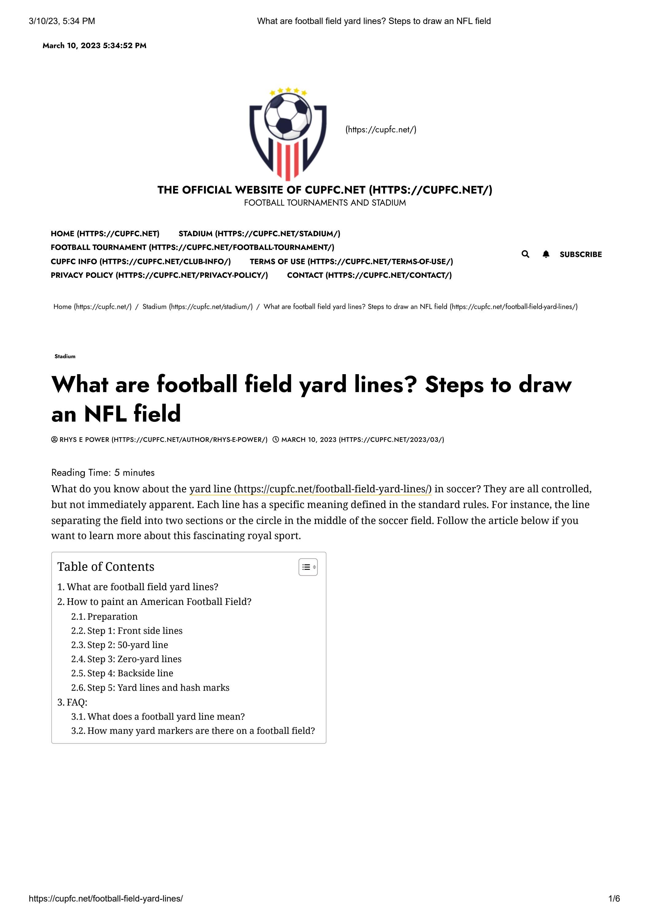 What are football field yard lines? Steps to draw an NFL field by