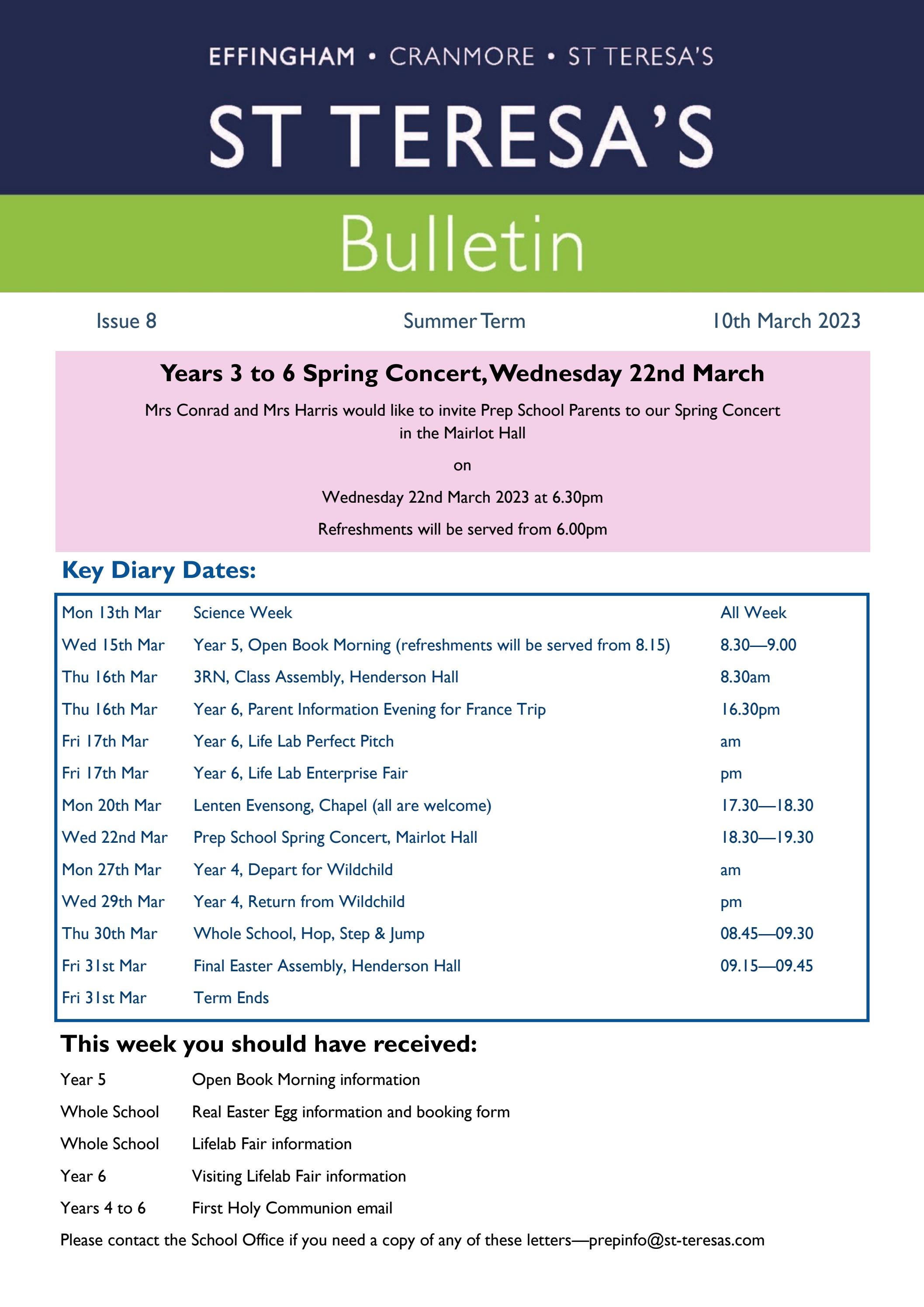 Prep Bulletin 3 March by Effingham Schools Trust Issuu