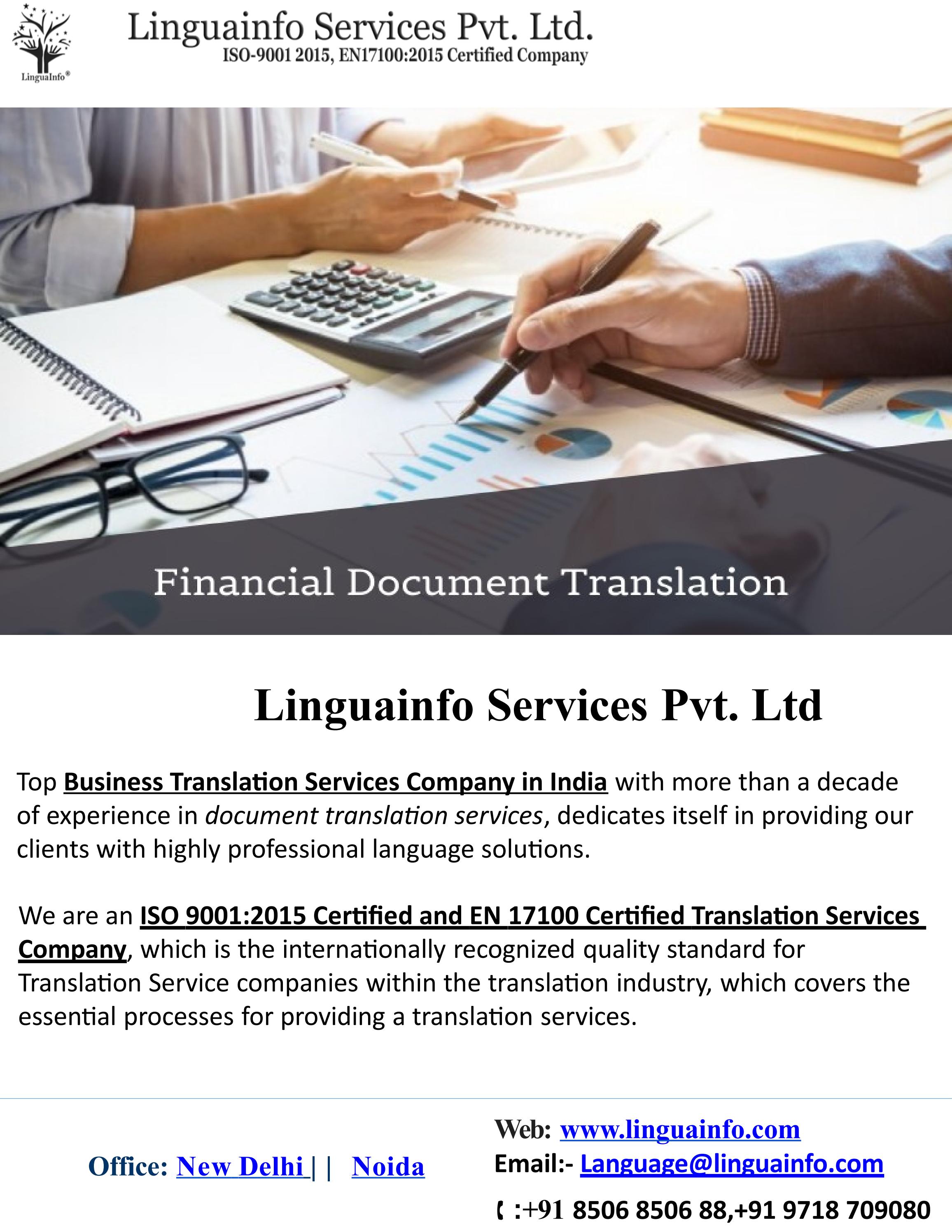 Financial Translation Services In Delhi NcrDocument Translation Delhi