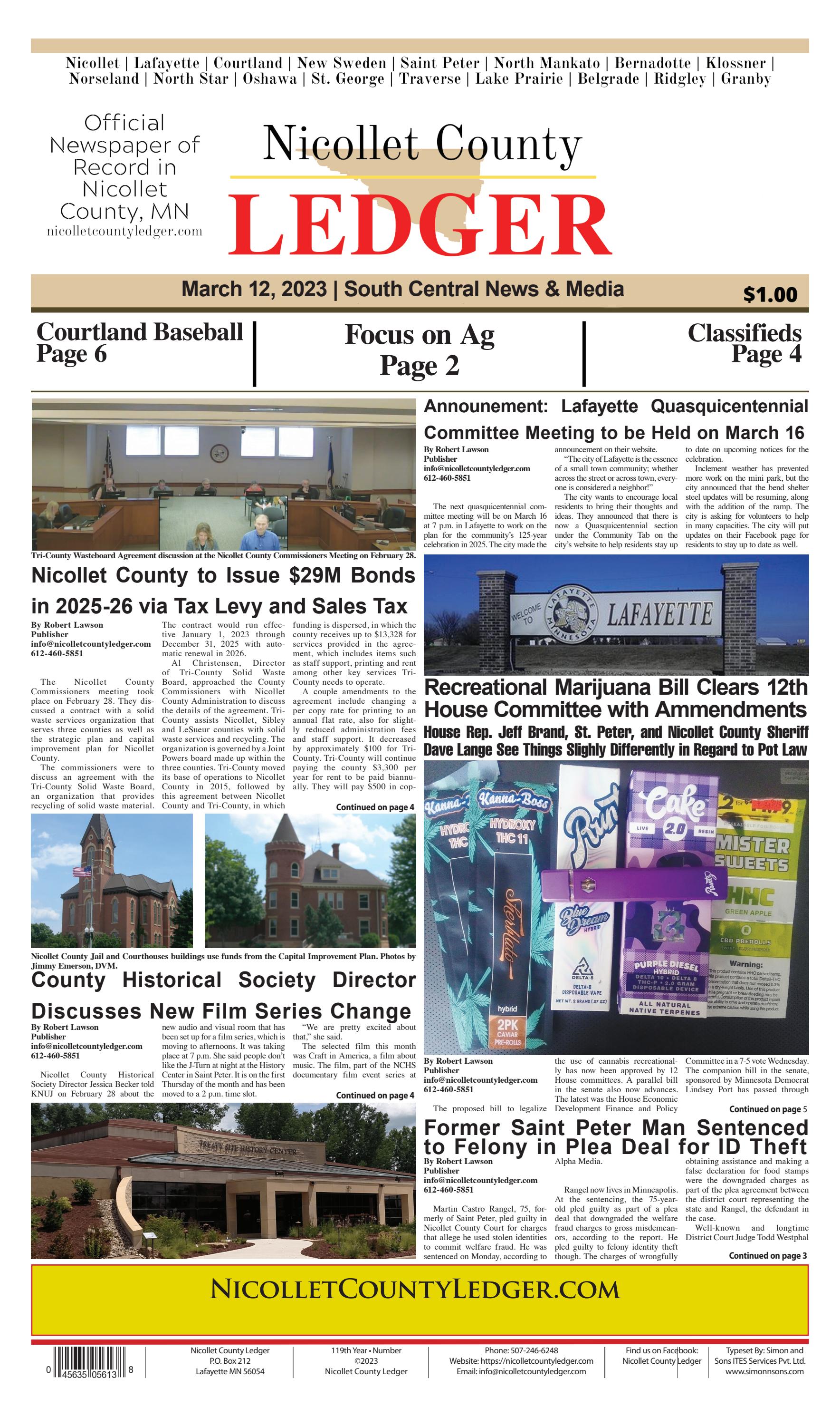 Nicollet County Ledger March 12, 2023 by Nicollet County Ledger - Issuu