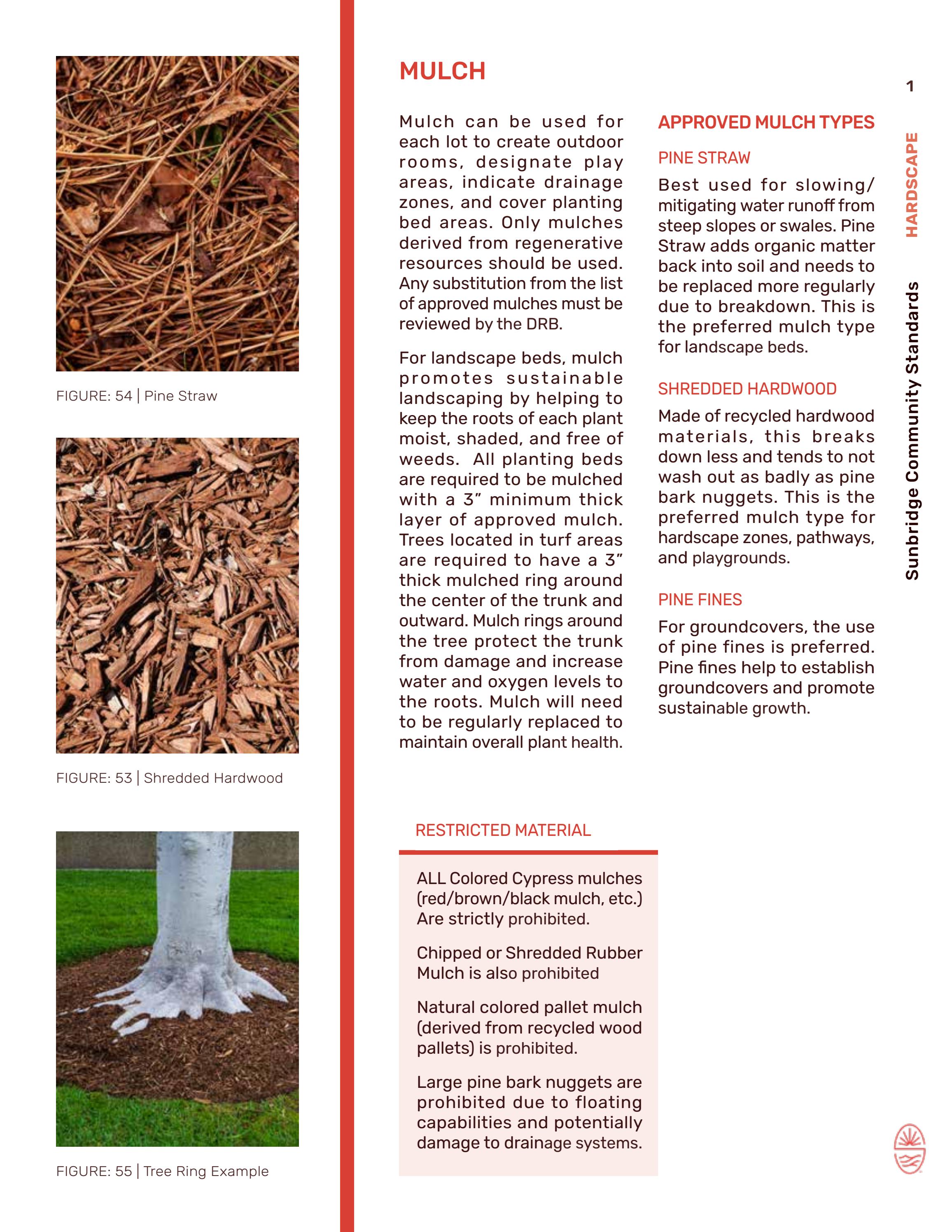 Weslyn Park Approved Mulch Materials, Sunbridge by Tavistock
