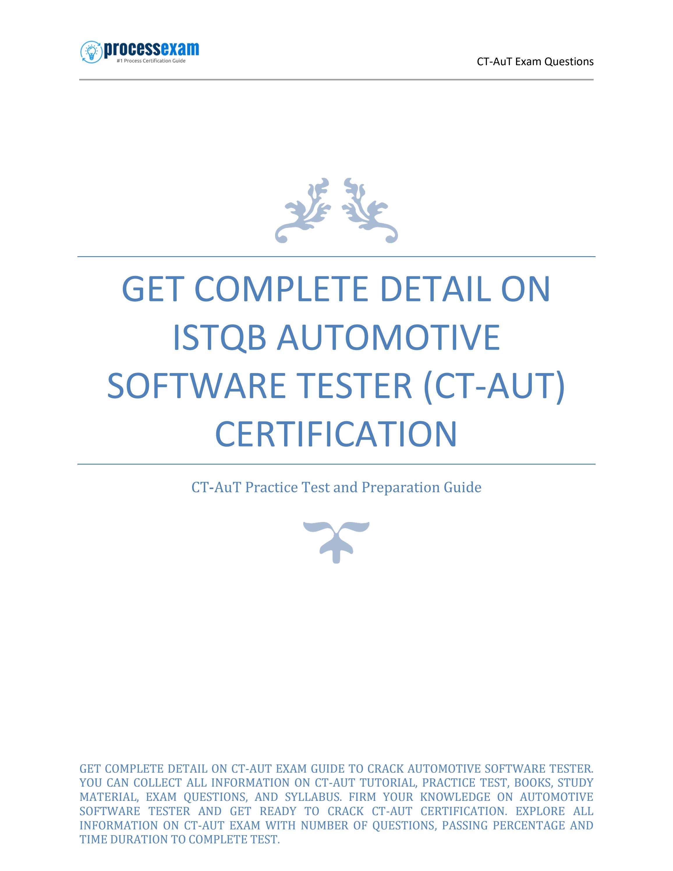 Get Complete Detail on ISTQB Automotive Software Tester (CTAuT
