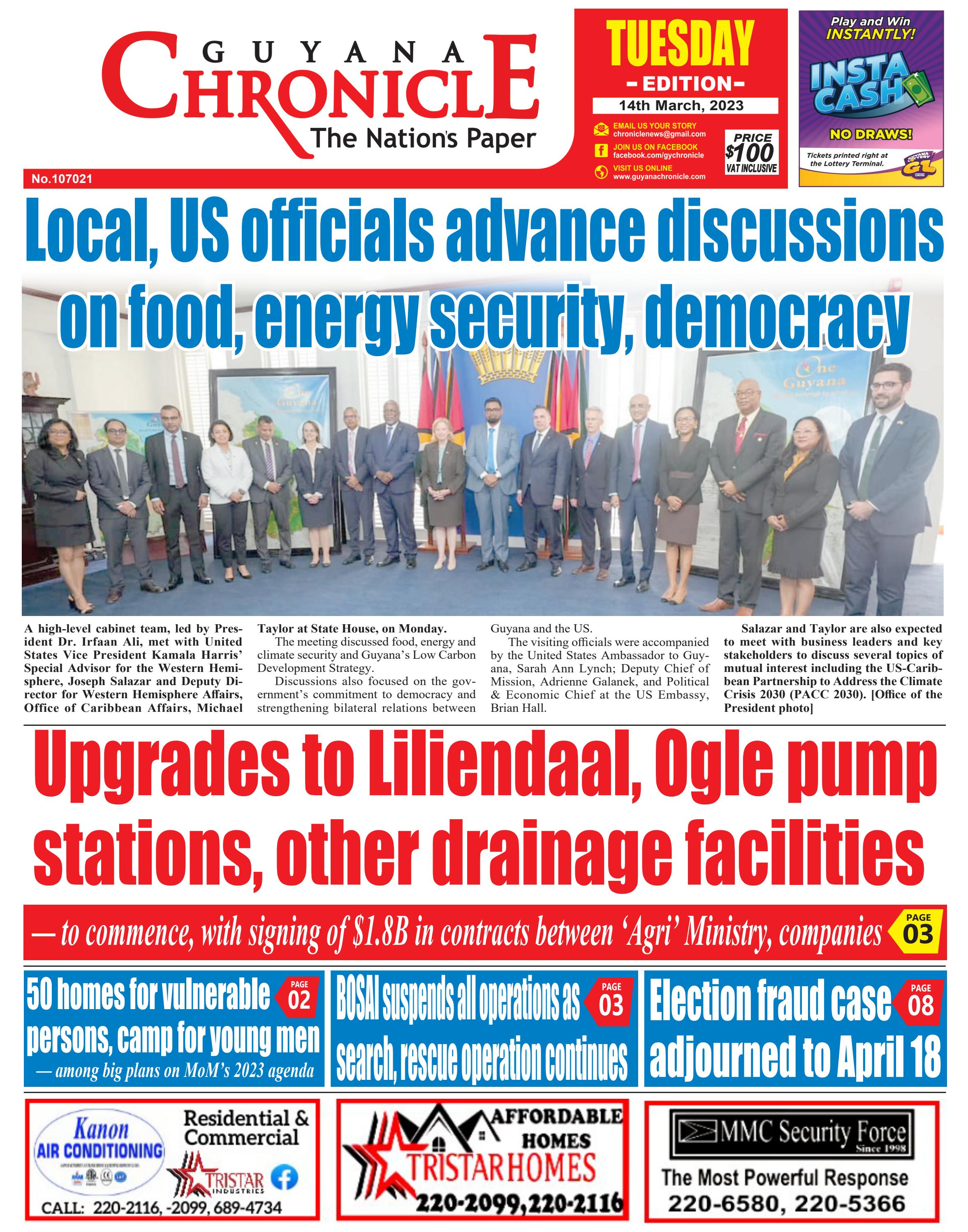 Guyana Chronicle E-Paper 14-03-2023 by Guyana Chronicle - Issuu