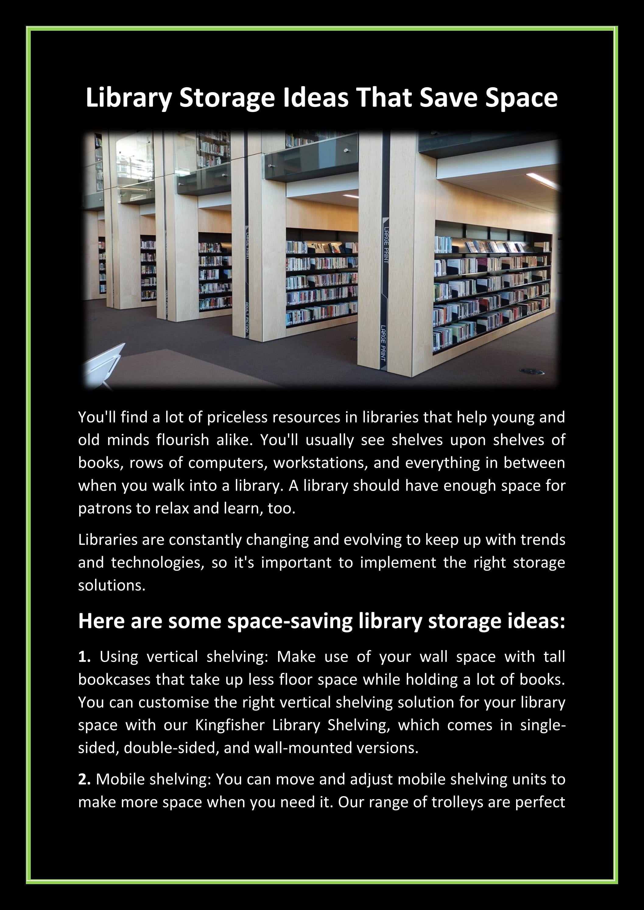 Library Storage Ideas That Save Space by auabaxkingfisher Issuu