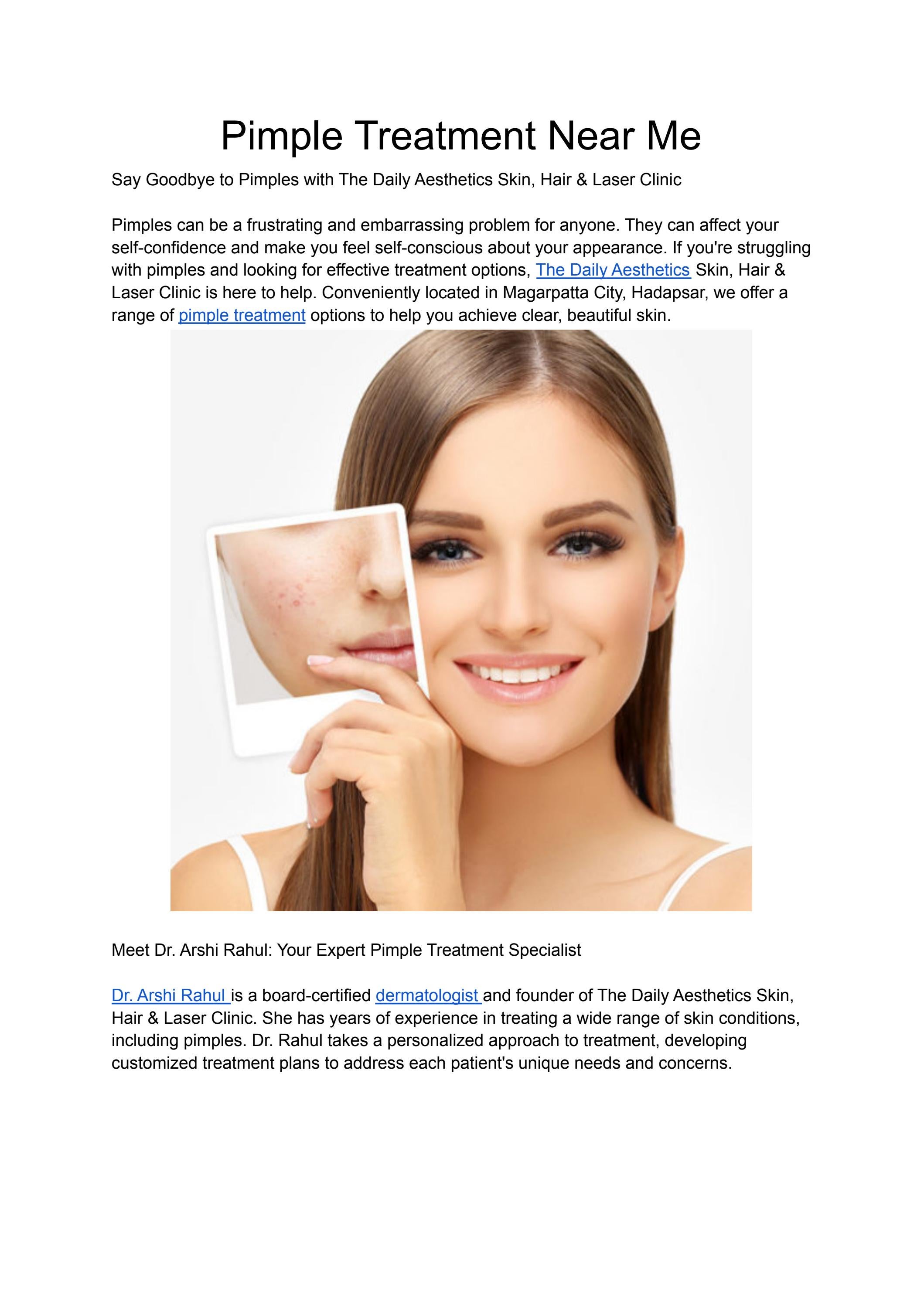 Pimple Treatment Near Me by thedailyaesthetic Issuu