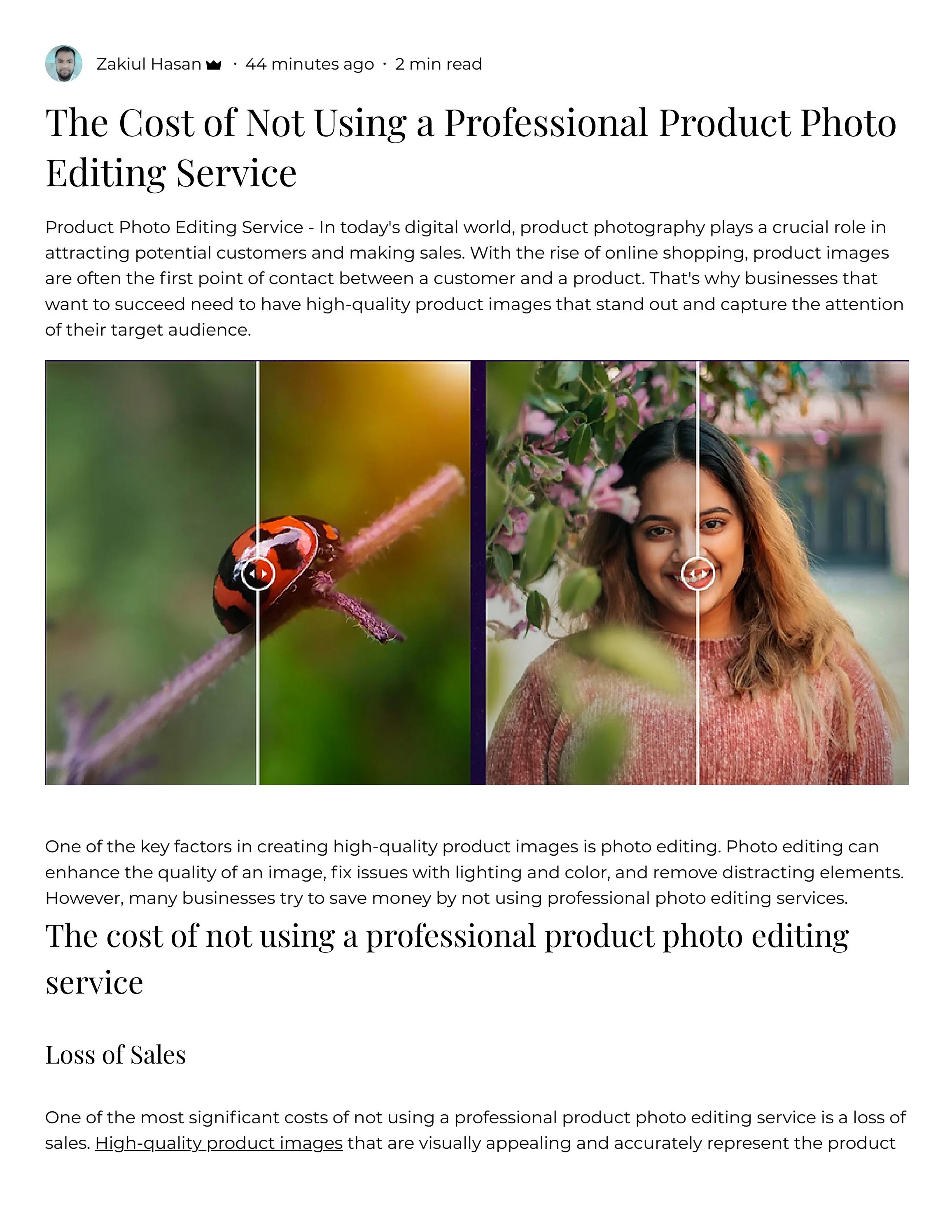 The Cost of Not Using a Professional Product Photo Editing Service by