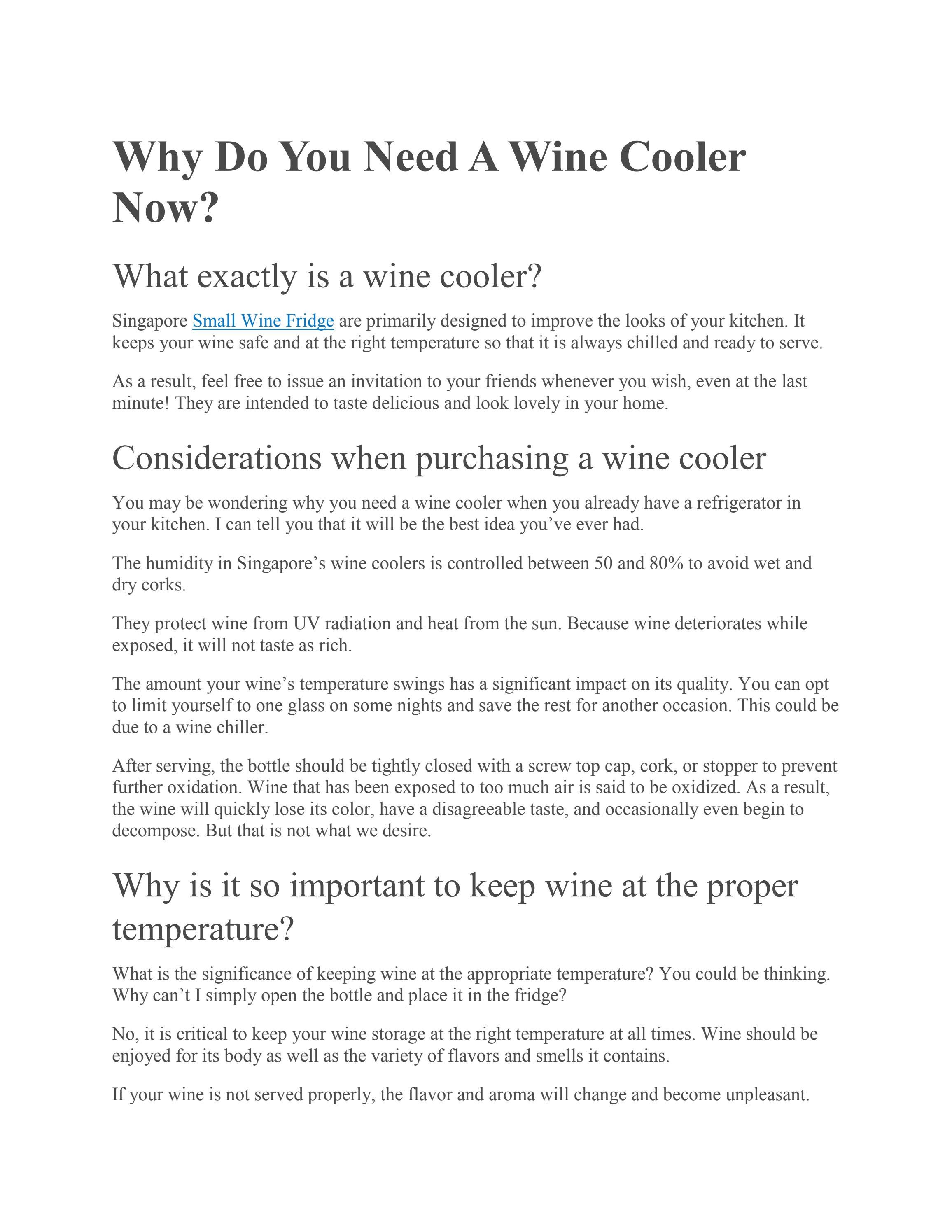 Why Do You Need A Wine Cooler Now? by ChateauWinecooler Issuu