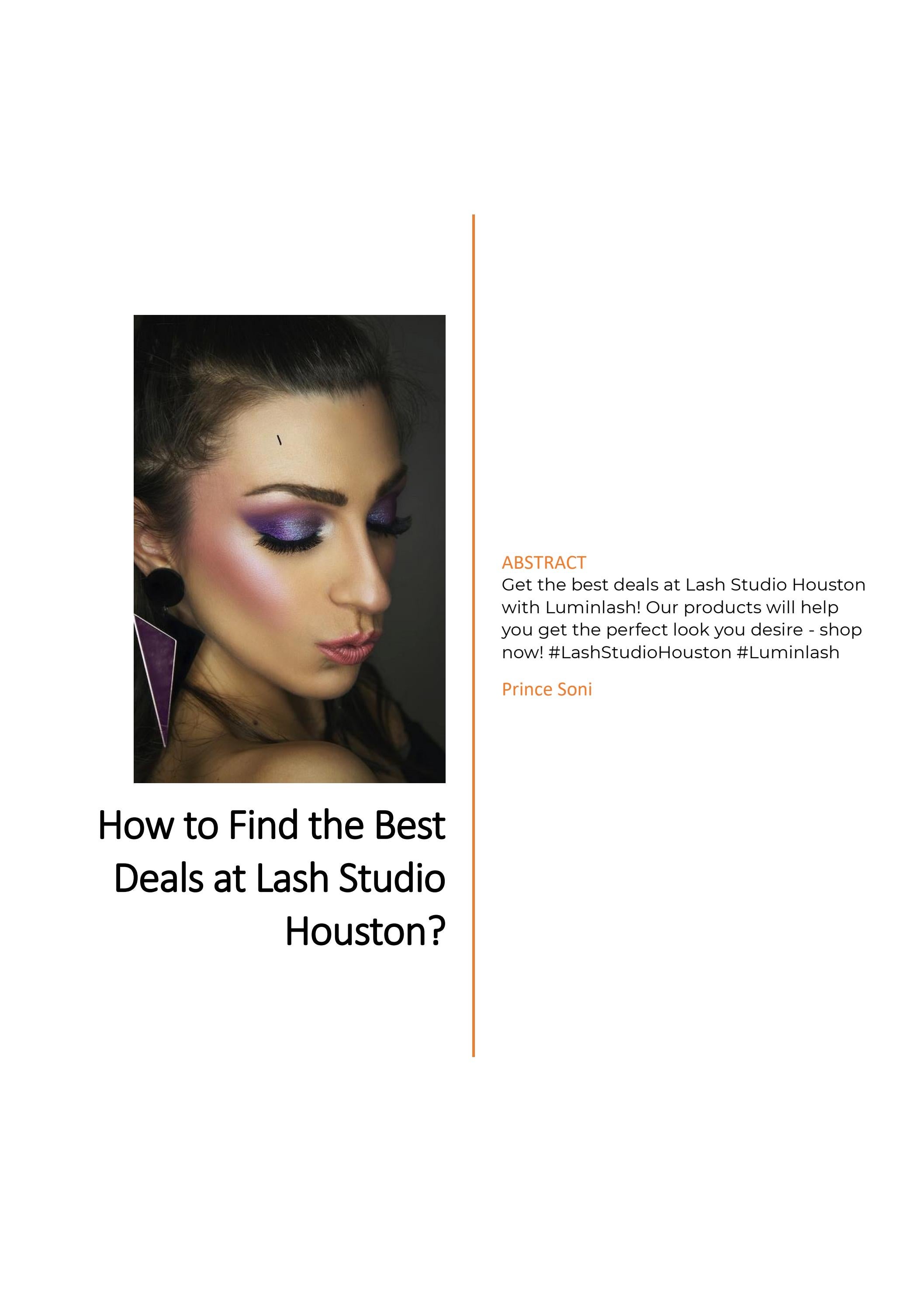 How to Find the Best Deals at Lash Studio Houston? by Jennifer Griner