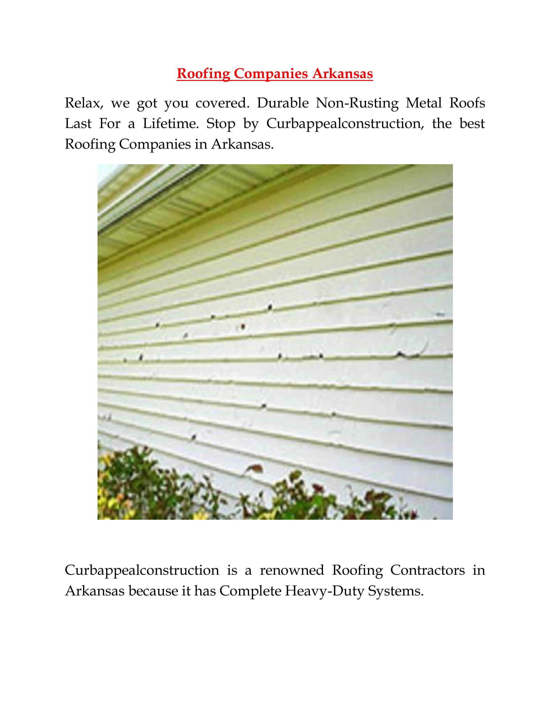 Roofing Companies Arkansas by Curb Appeal Construction Issuu