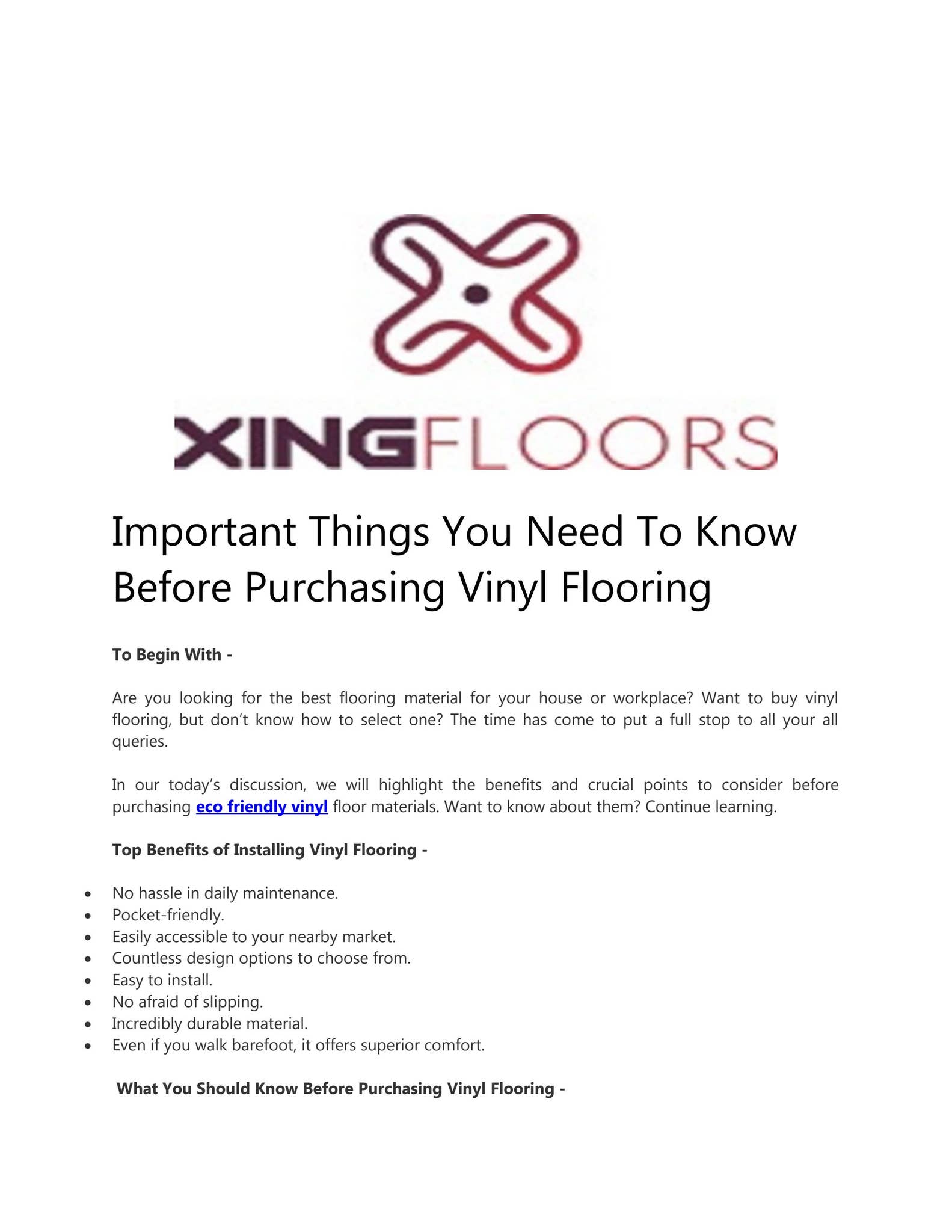 Important Things You Need To Know Before Purchasing Vinyl Flooring by ...