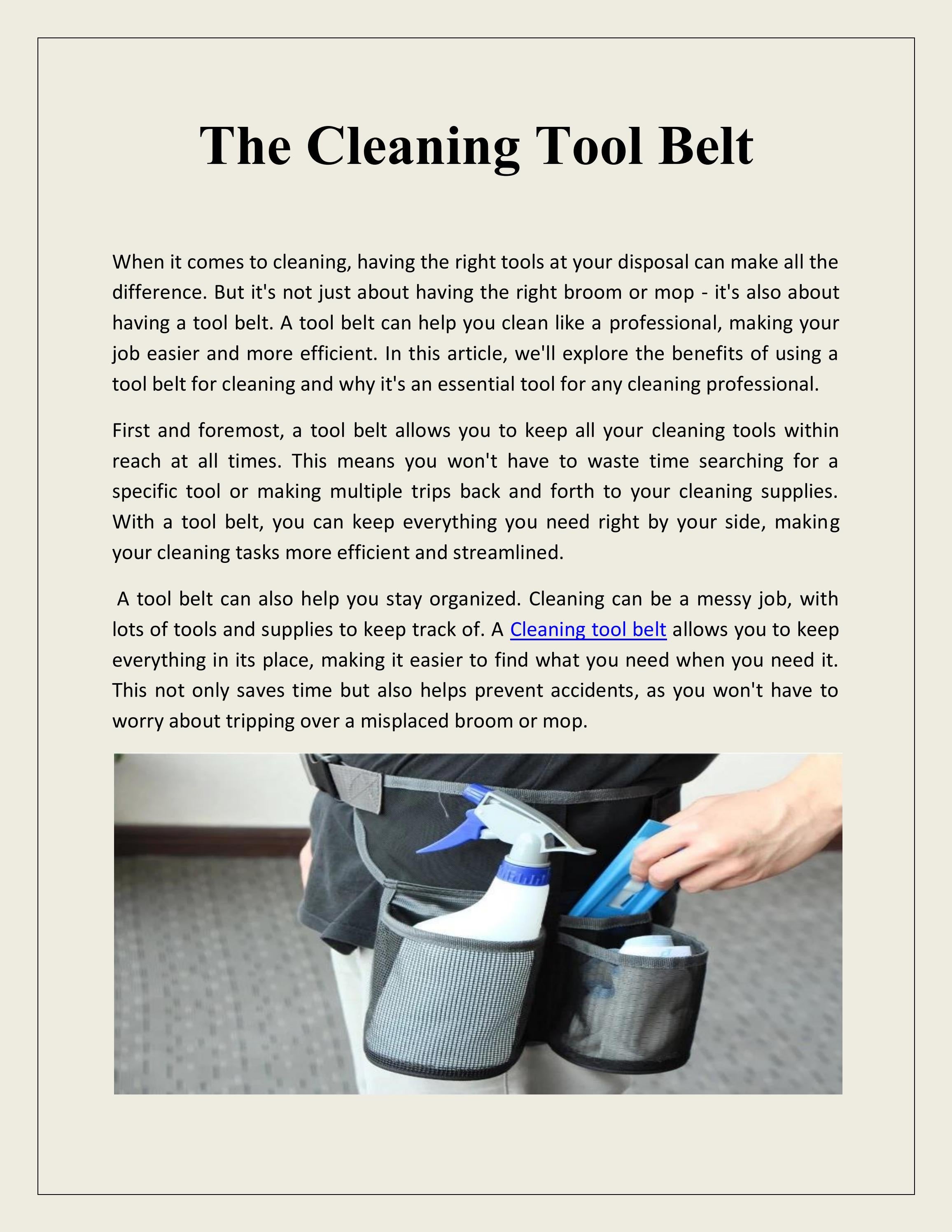 The Cleaning Tool Belt by murrayuniforms Issuu