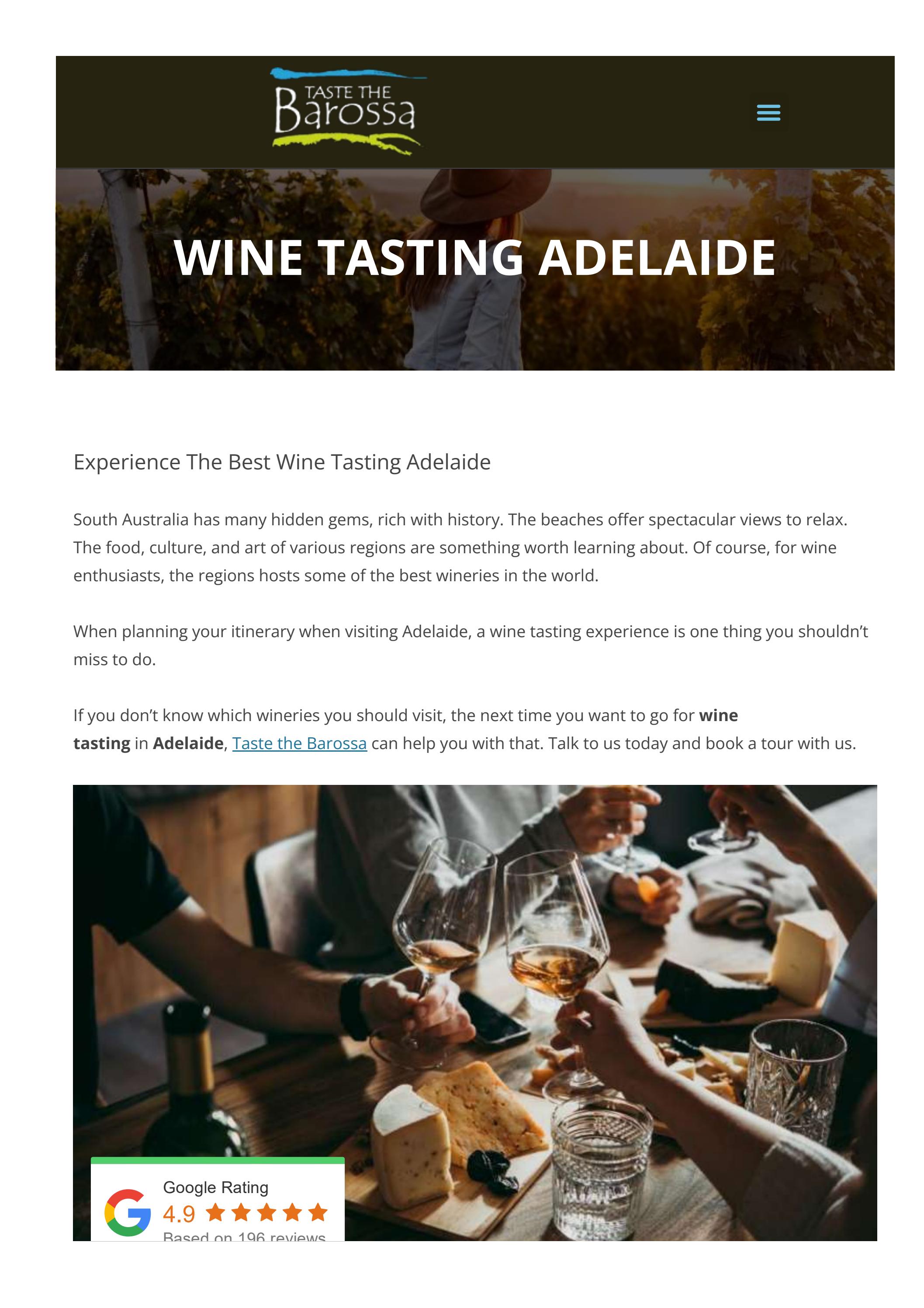 Wine Tasting Adelaide by tastethe barossa Issuu